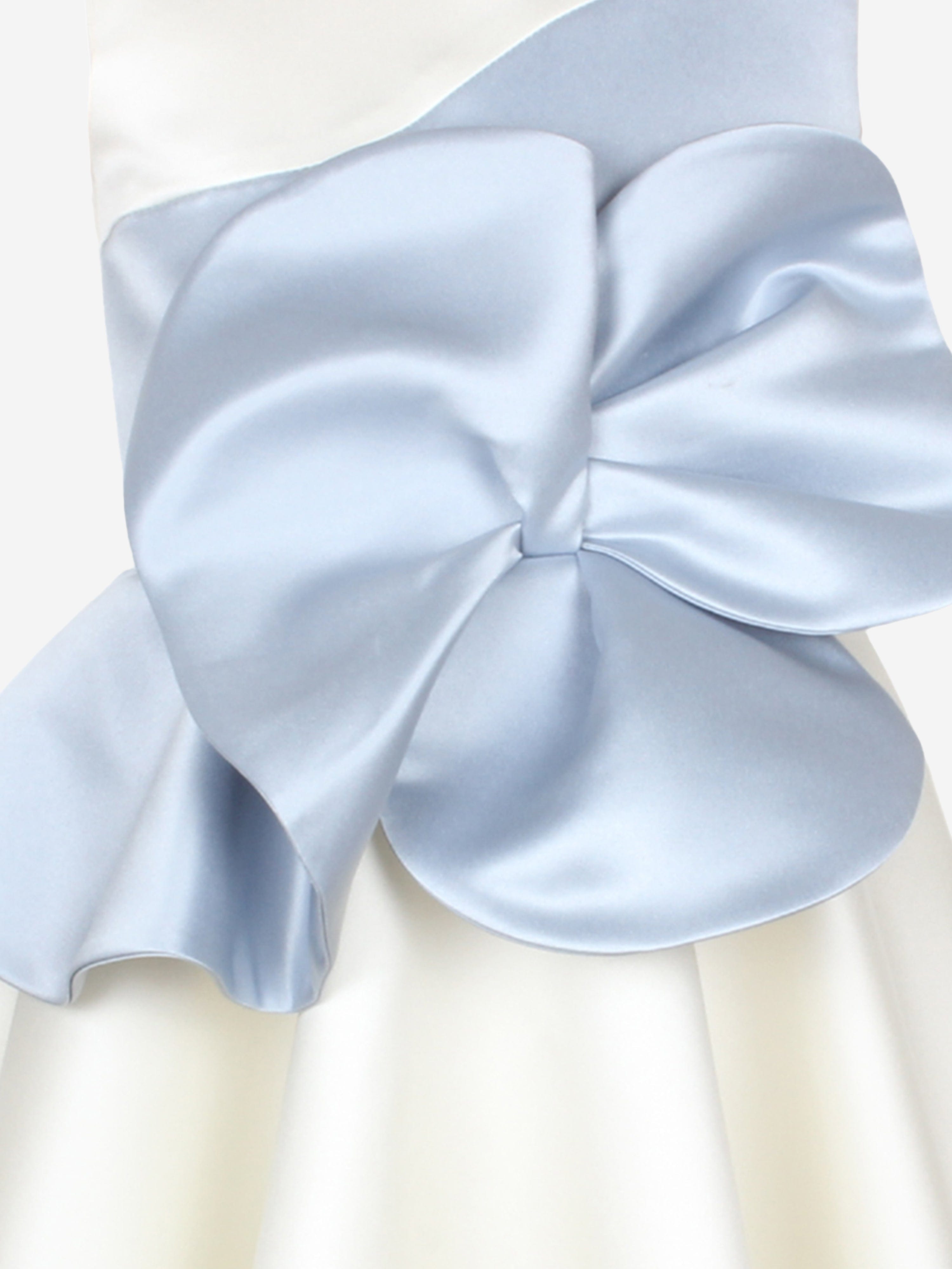 Girls Florette Satin Dress in White