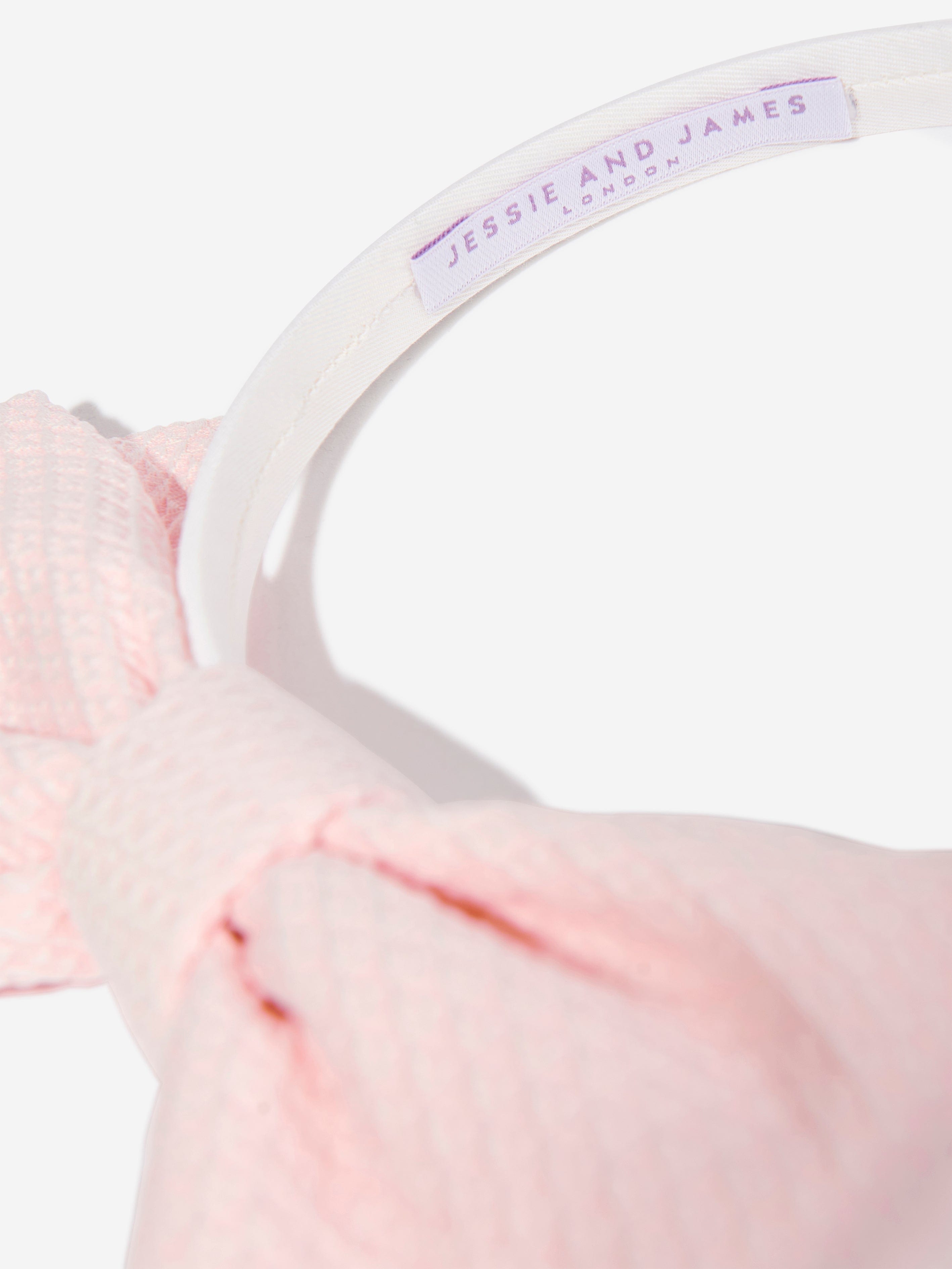 Girls Origami Dotty Jacquard Bow Headband in Pink
