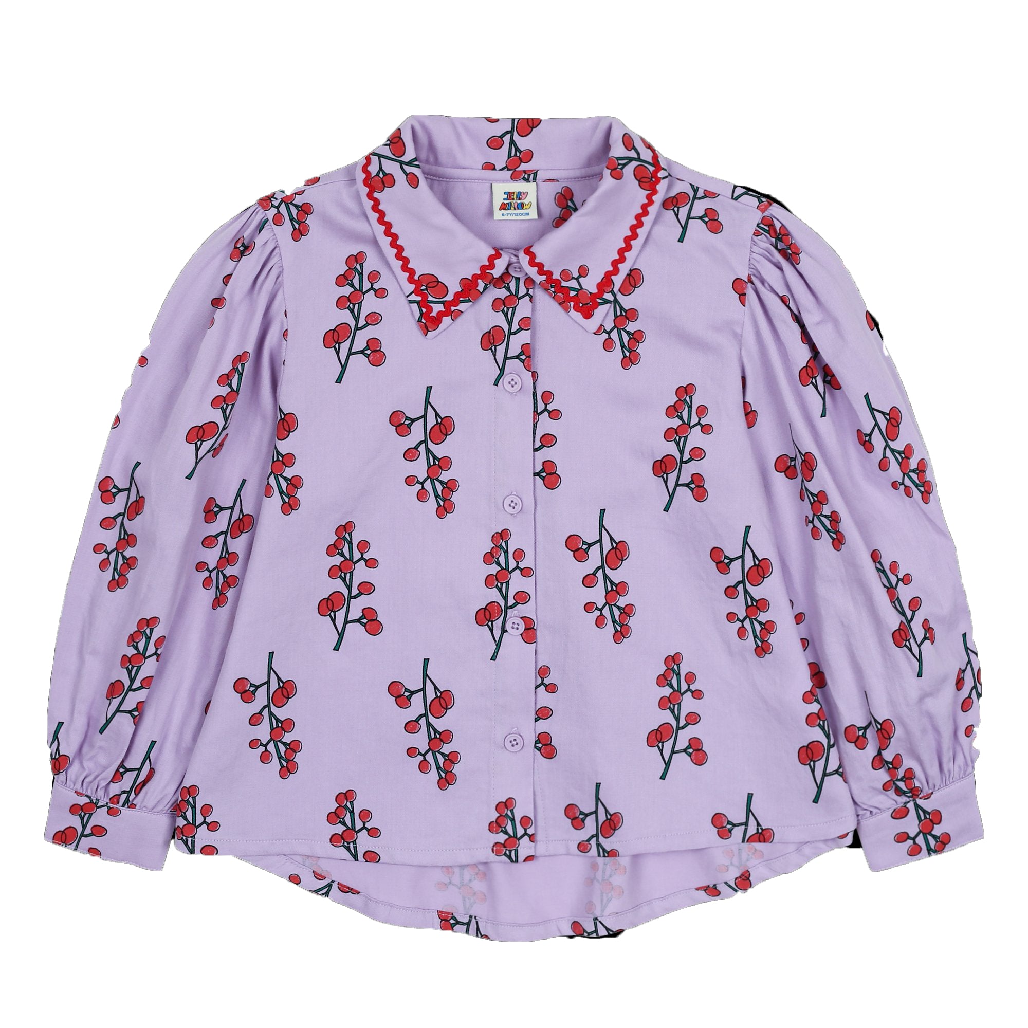 Girls Purple Floral Cotton Shirt