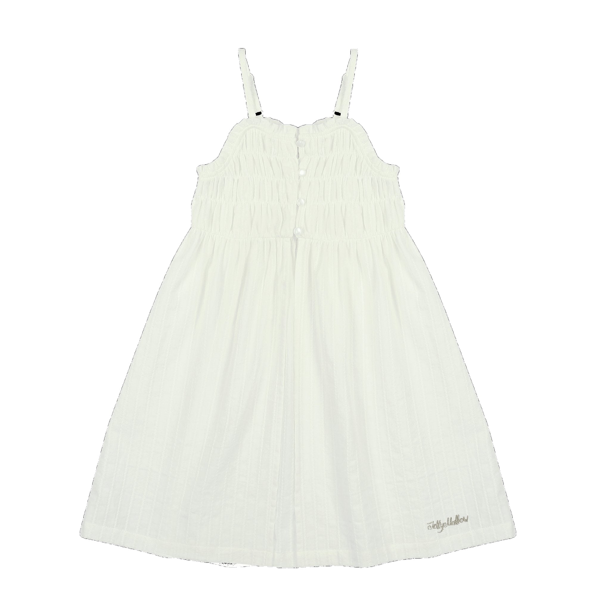 Girls Ivory Cotton Strap Dress