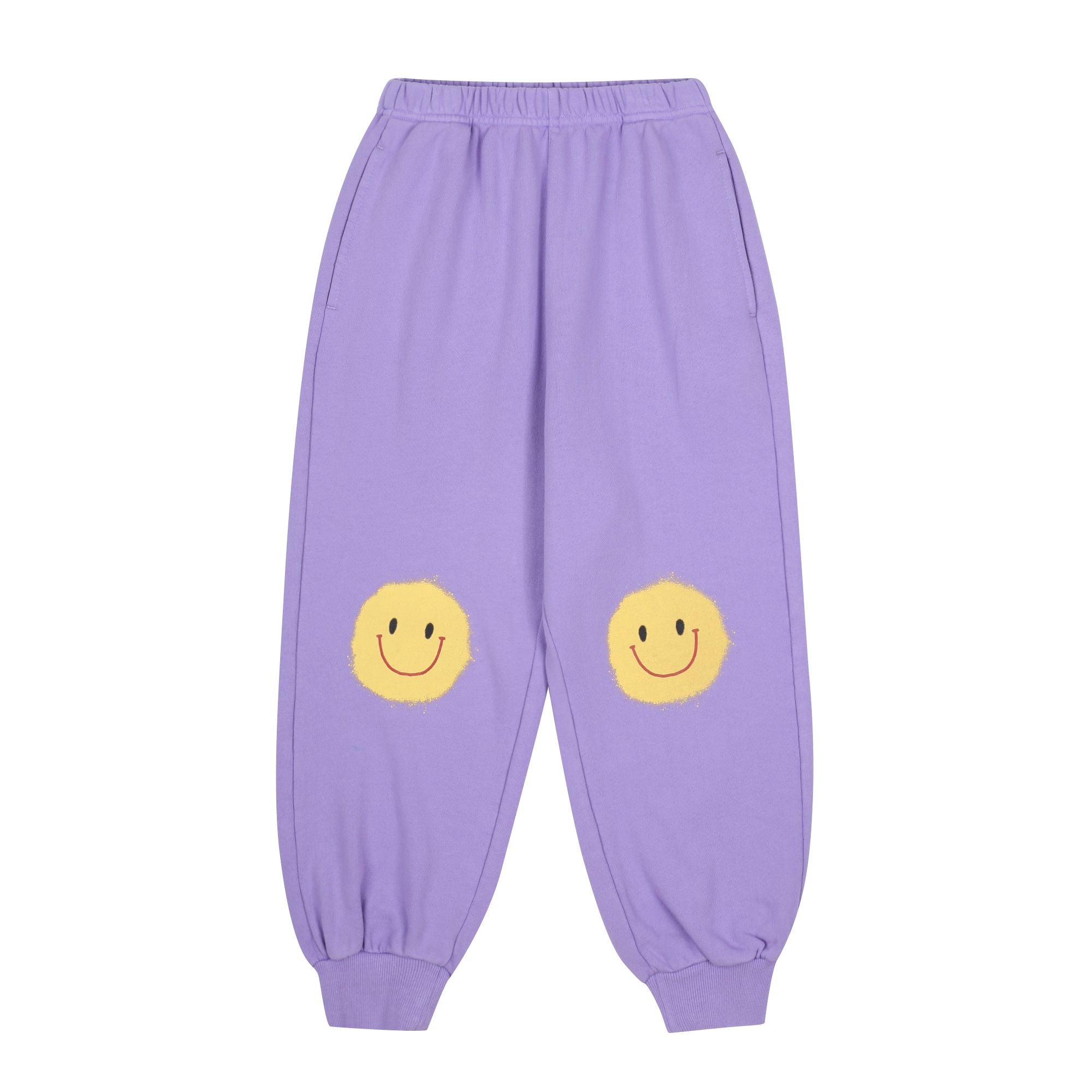 Boys & Girls Purple Smile Printed Cotton Trousers