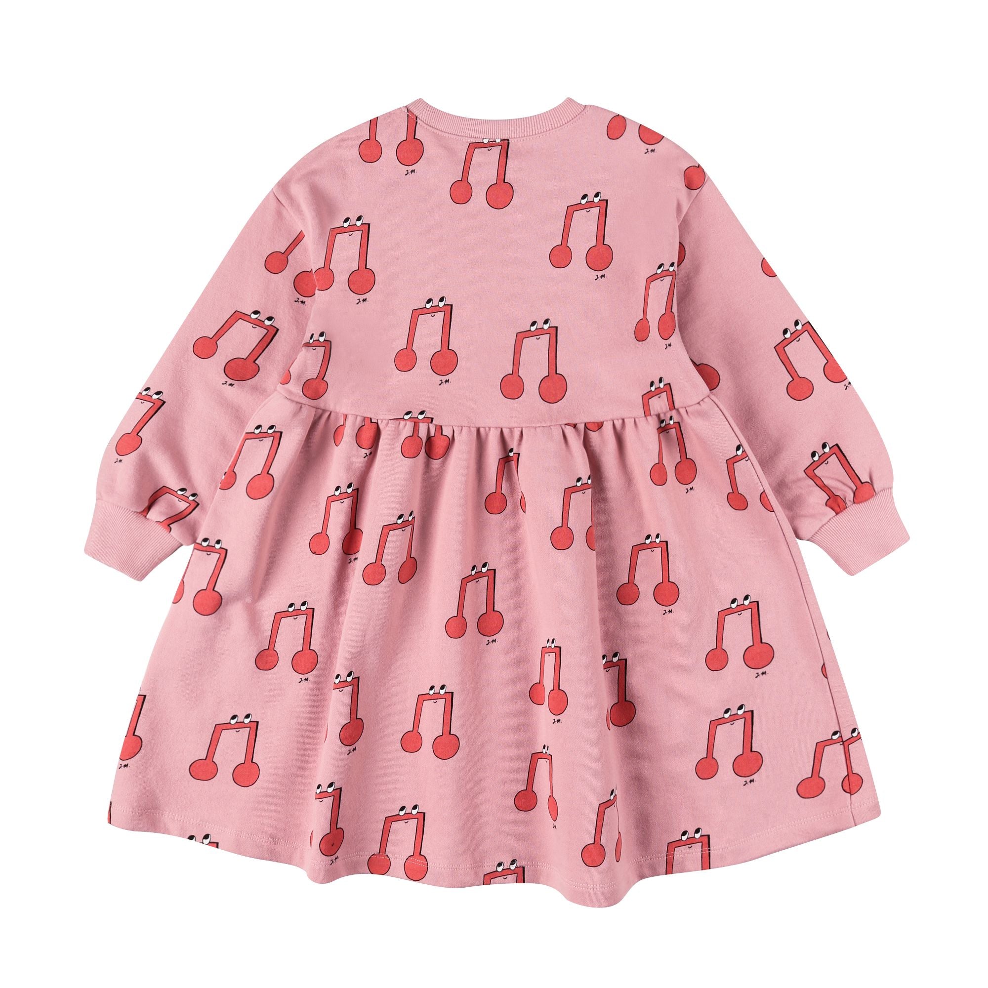Girls Pink Printed Cotton Dress