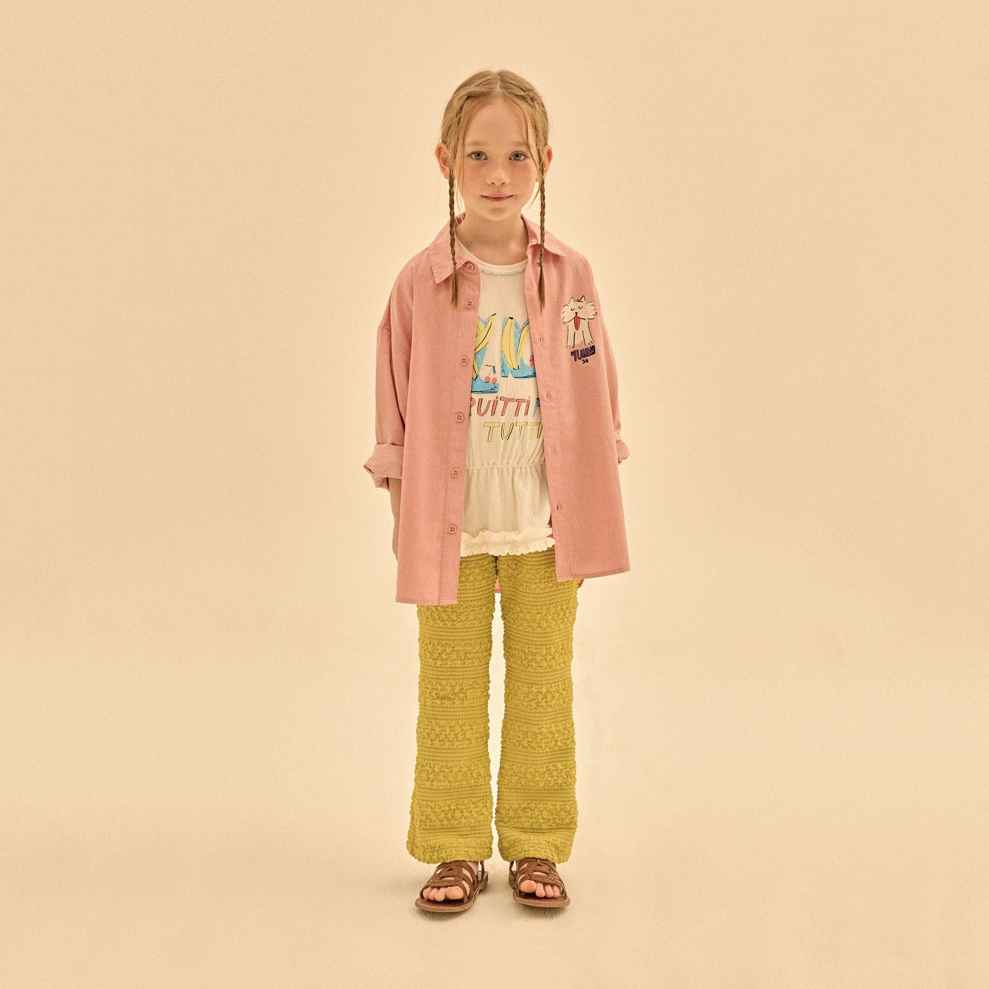 Boys & Girls Pink Cotton Shirt