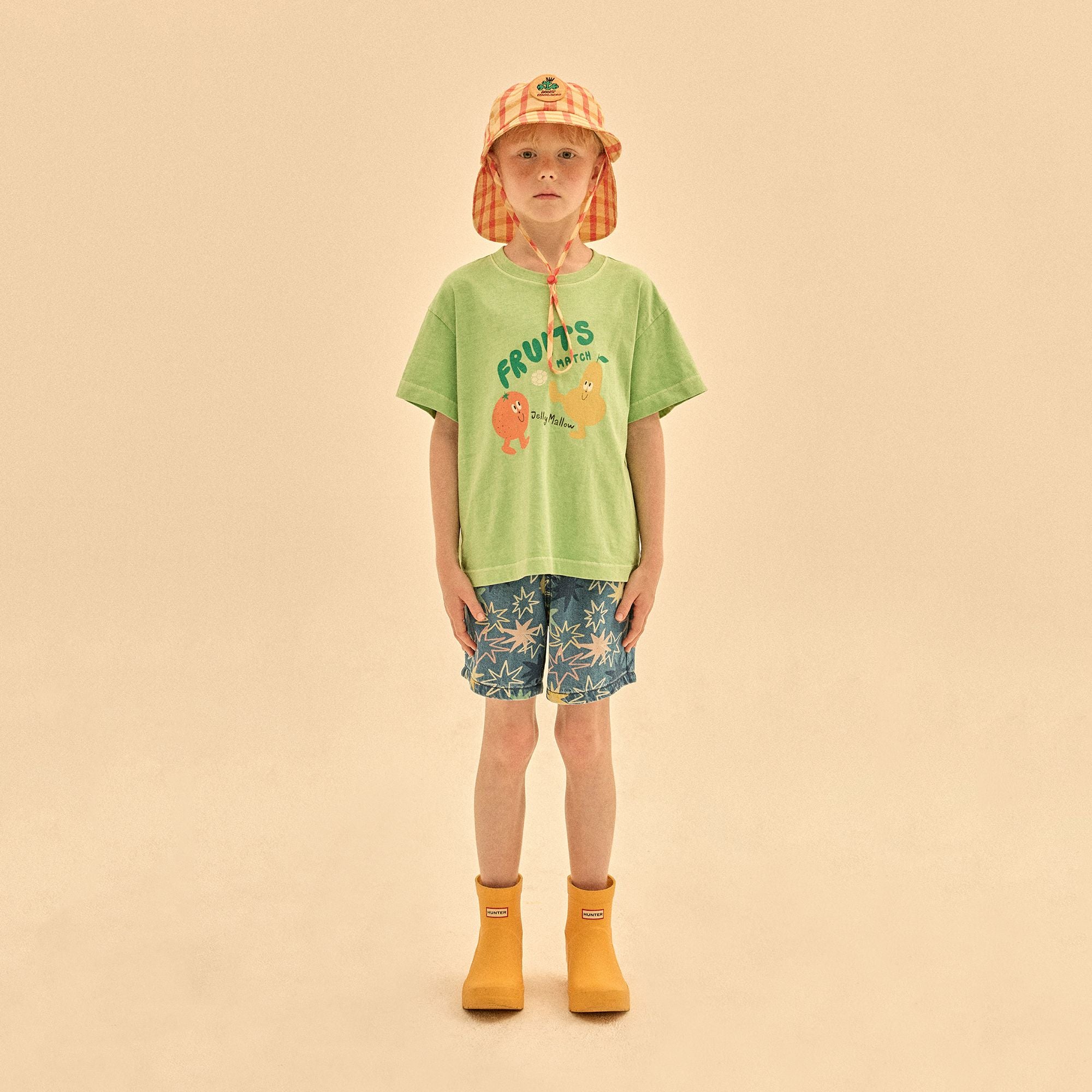Boys & Girls Green Printed Cotton T-Shirt