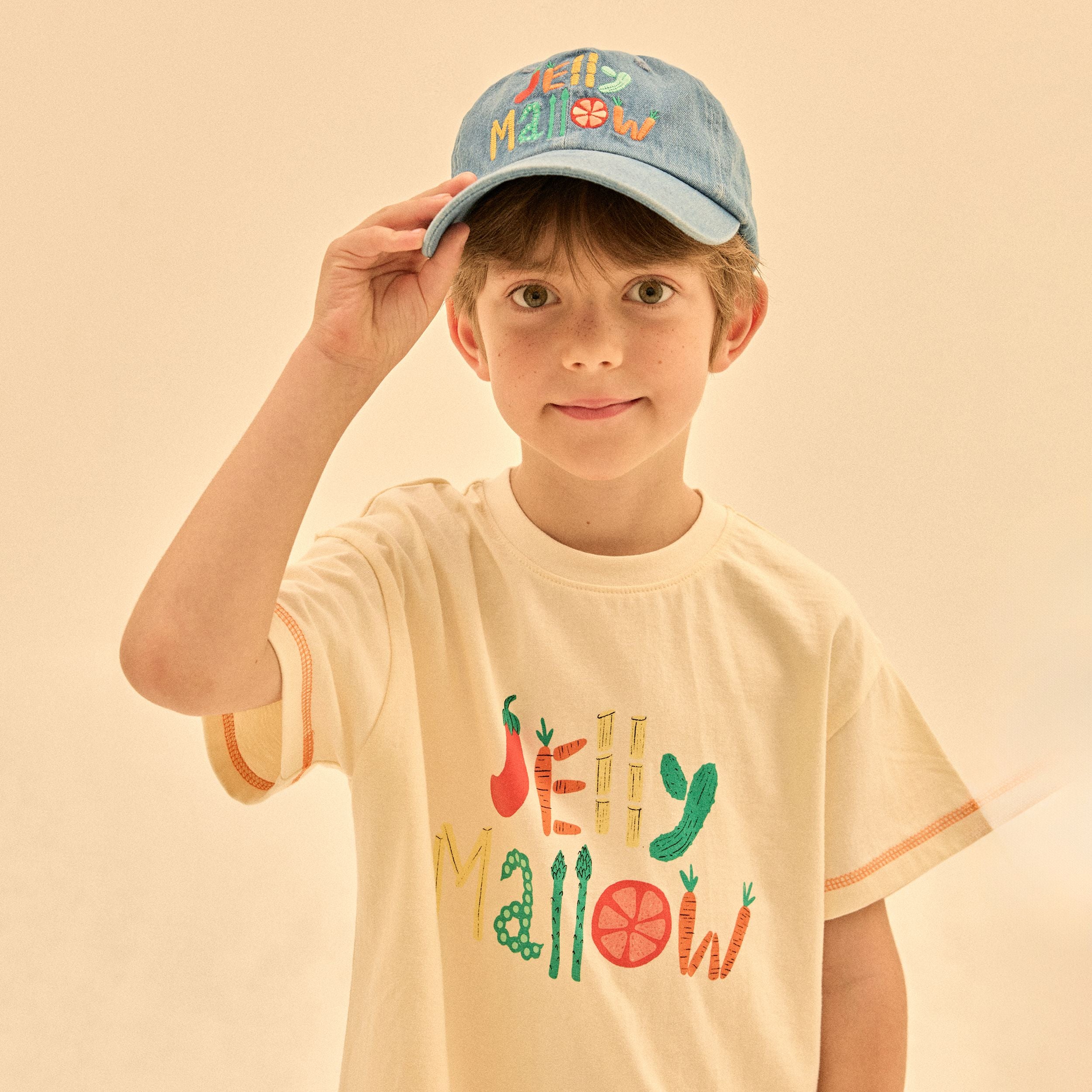 Boys & Girls Blue Embroidered Logo Denim Cap