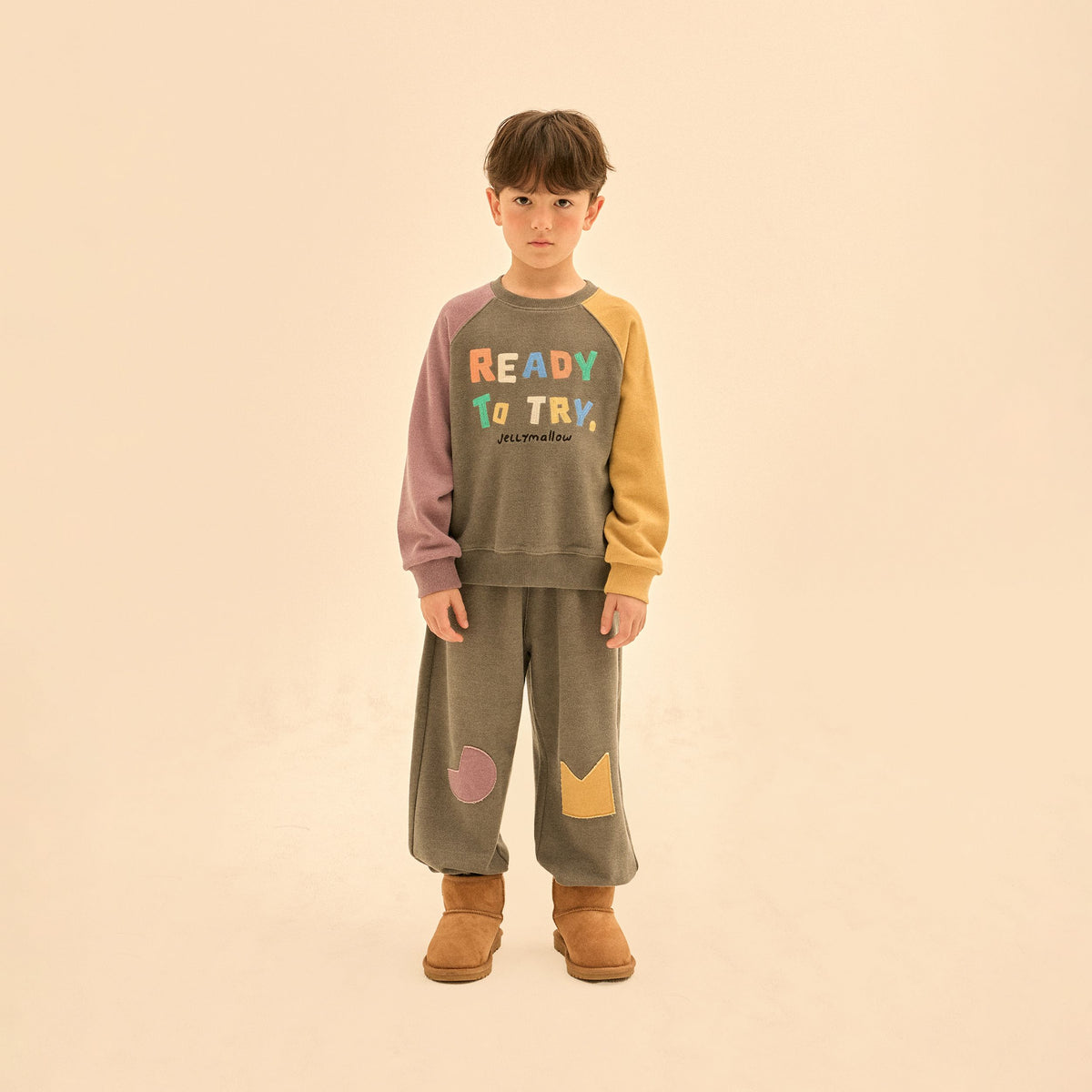 Boys & Girls Charcoal Logo Cotton Sweatshirt