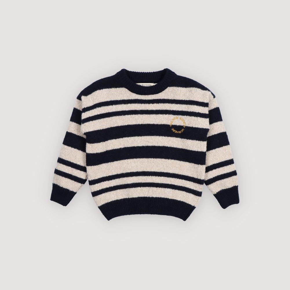 Boys & Girls Navy Stripes Wool Sweater