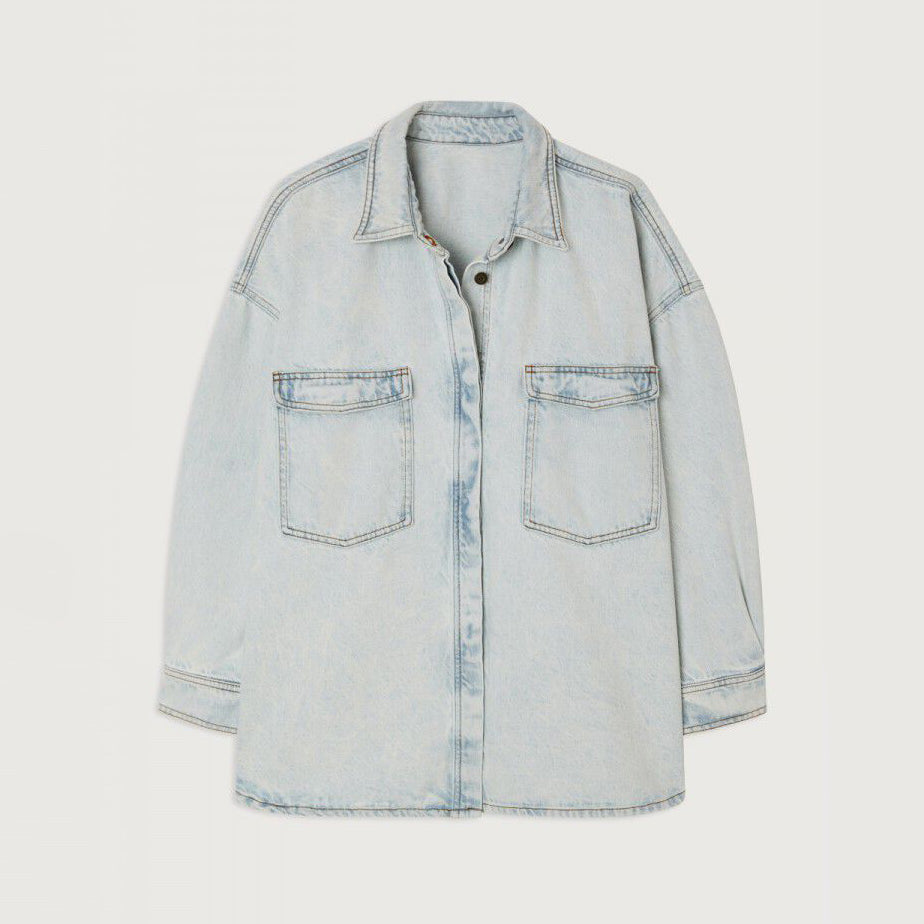 Women Light Blue Denim Shirt
