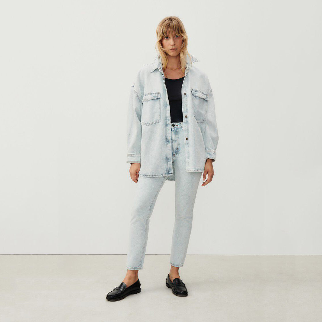 Women Light Blue Denim Shirt