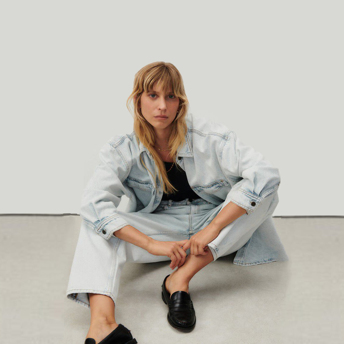 Women Light Blue Denim Shirt