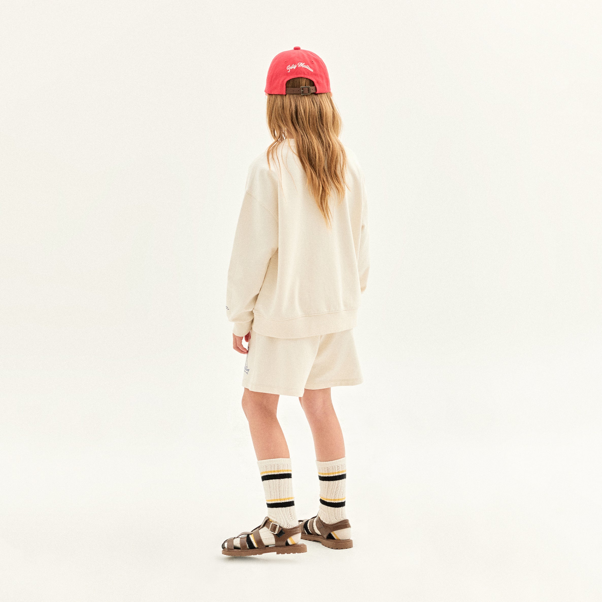 Boys & Girls White Embroidered Cotton Sweatshirt