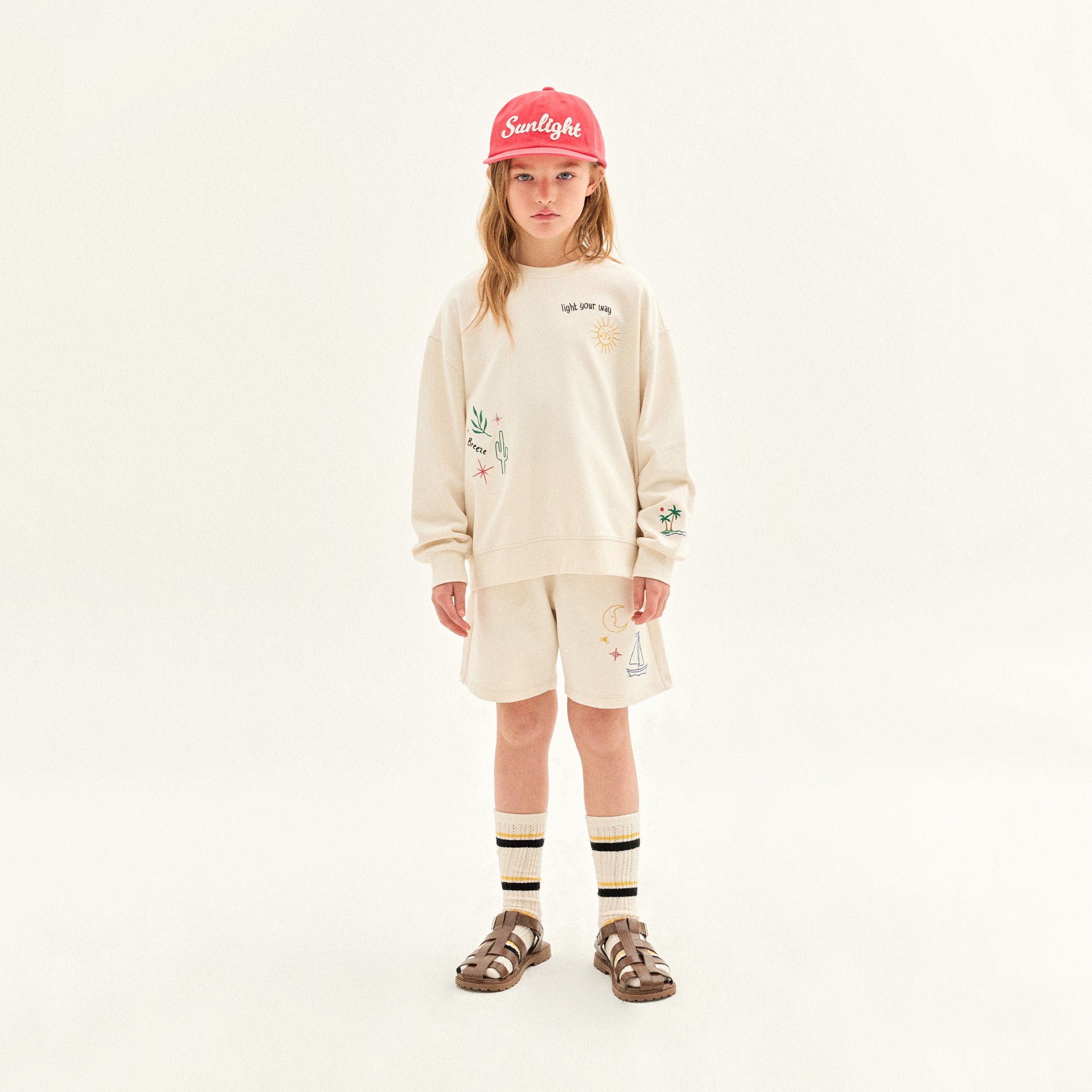 Boys & Girls White Cotton Shorts