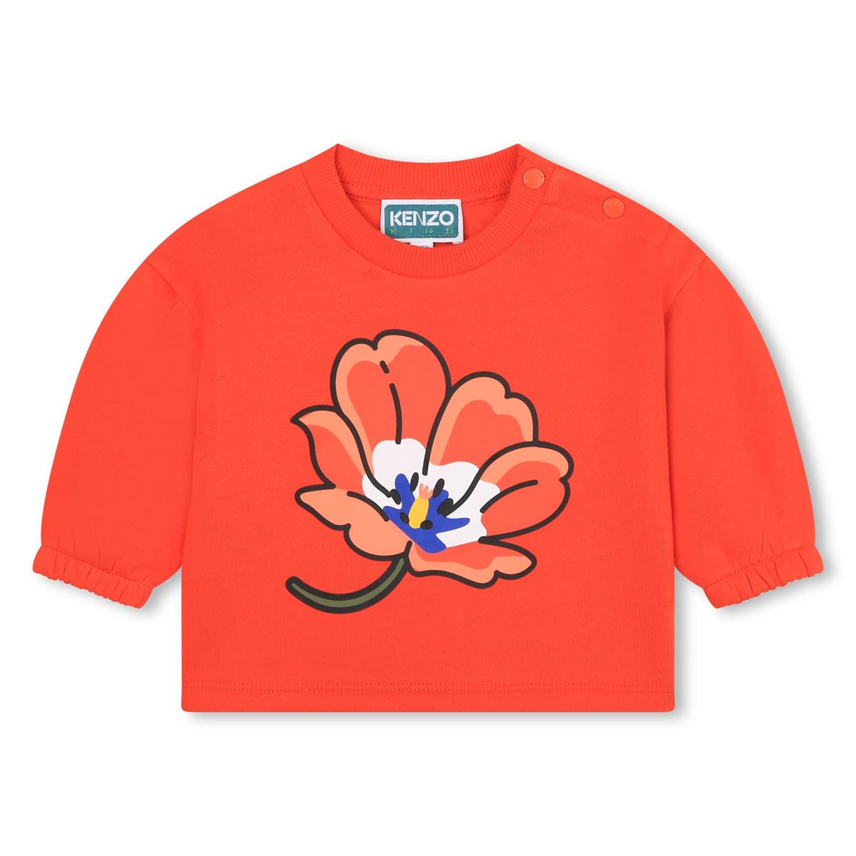 Baby Girls Red Flower Cotton Sweatshirt
