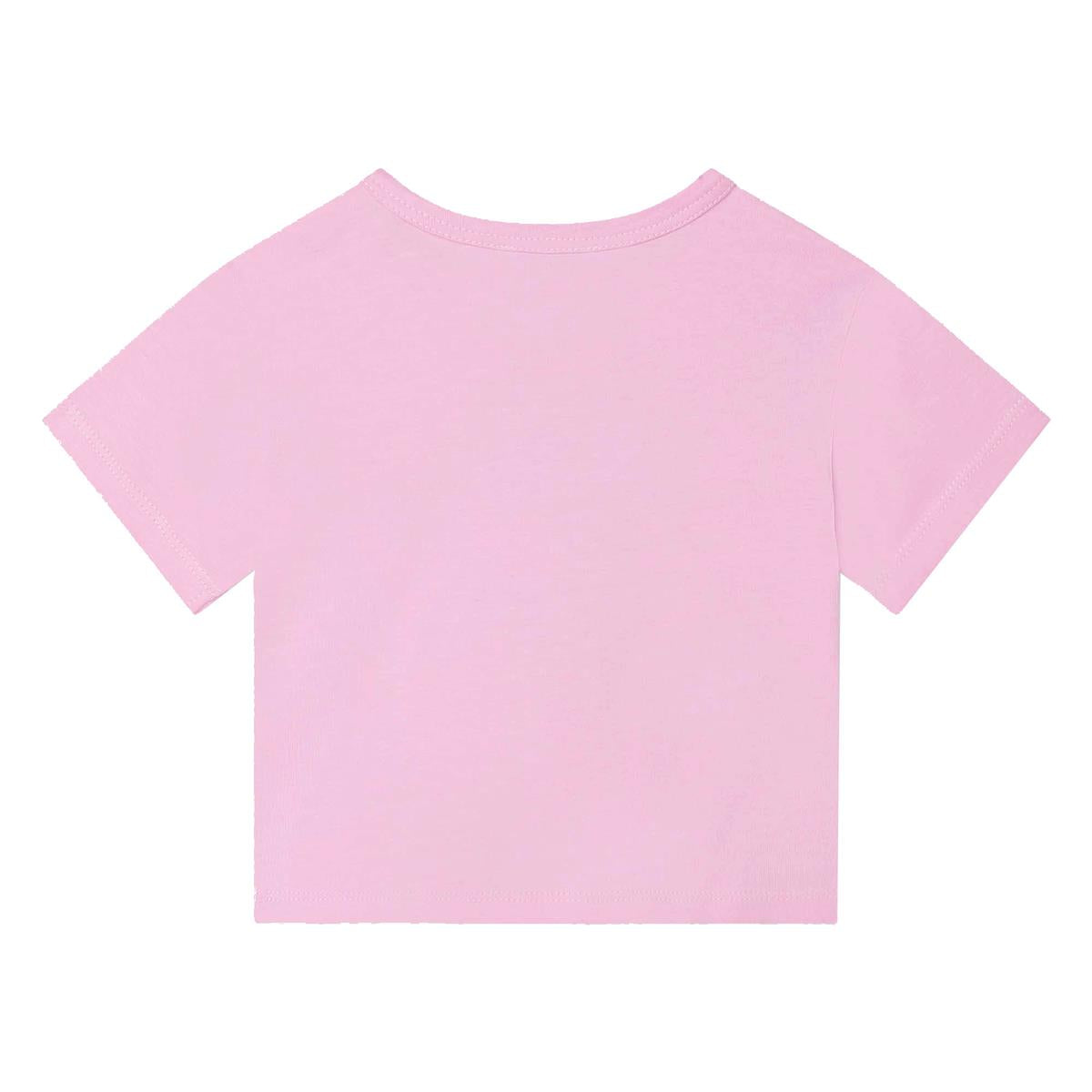 Baby Girls Pink Printed Cotton T-Shirt