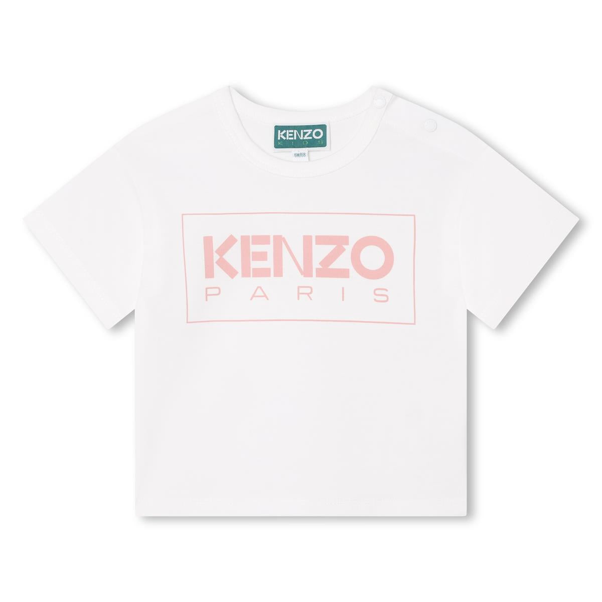 Baby Girls White Logo Cotton T-Shirt