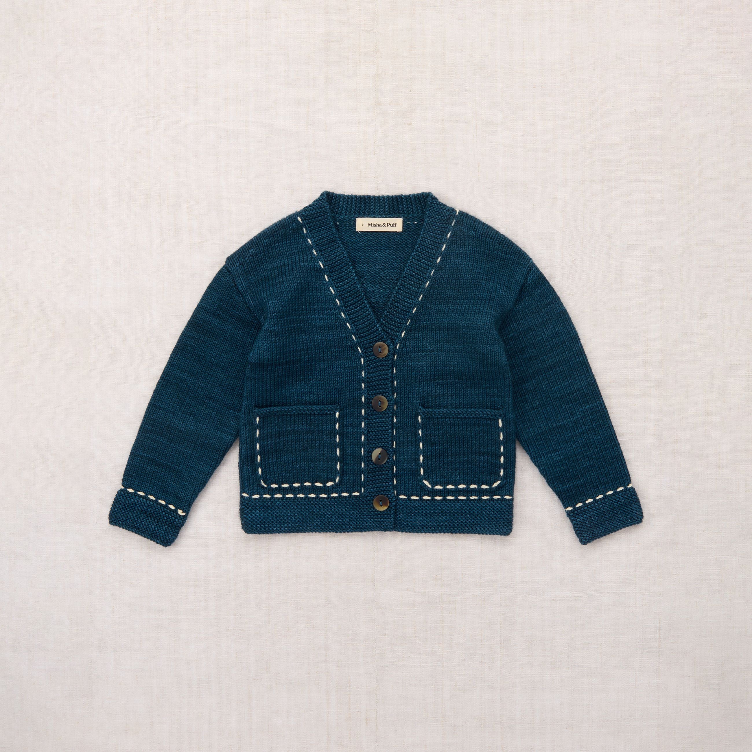 Boys & Girls Blue Wool Cardigan