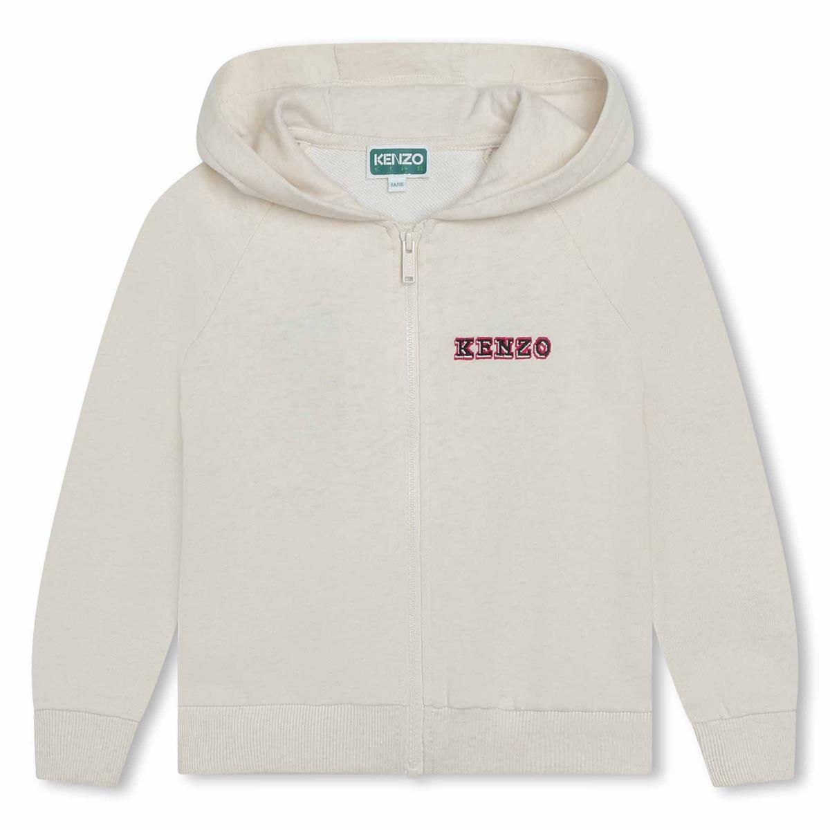 Girls Light Grey Zip-Up Top