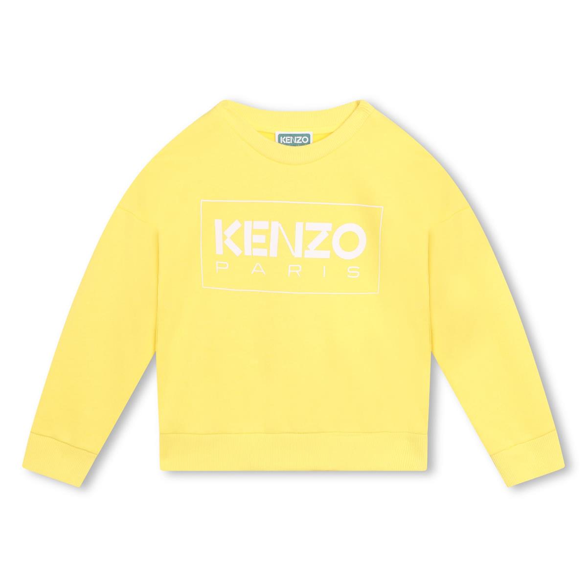 Girls Yellow Logo Cotton Sweatshirt