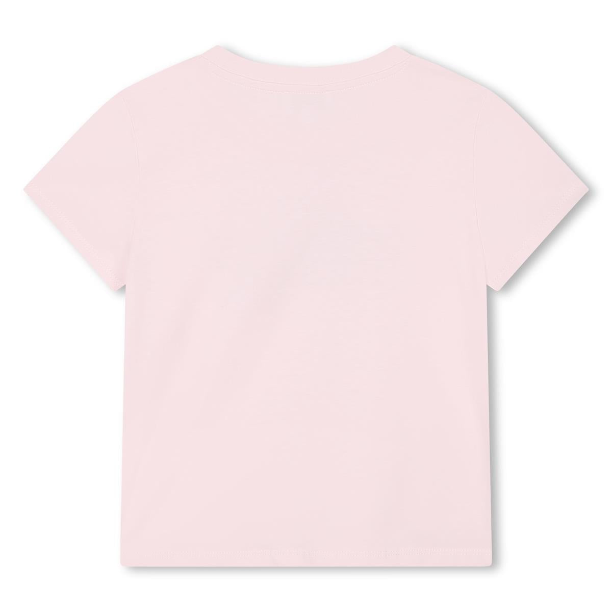 Girls Pink Logo Cotton T-Shirt