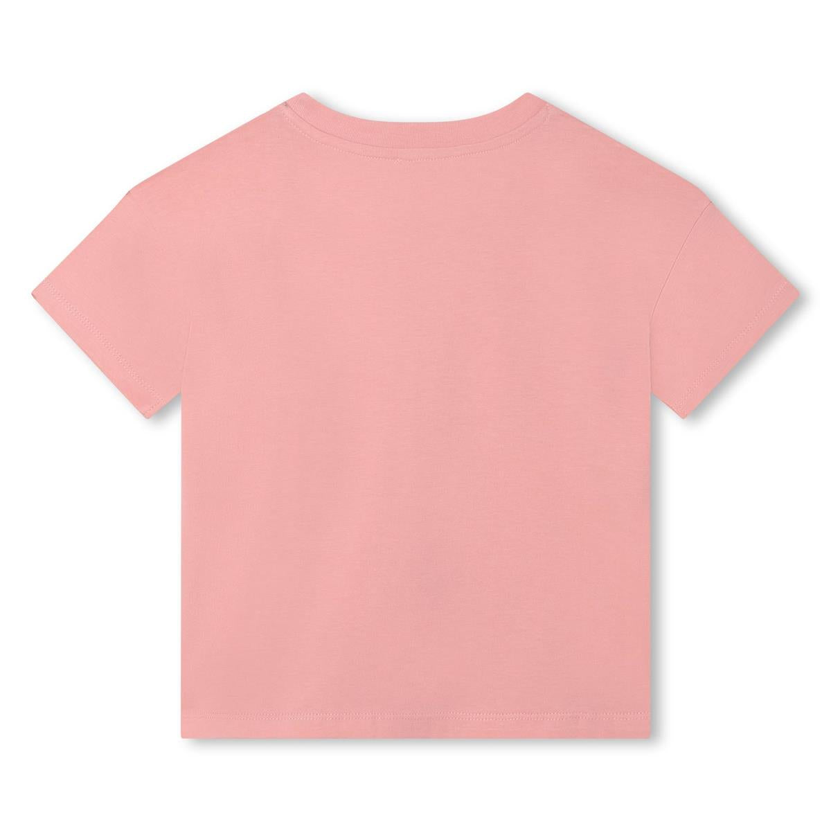 Girls Pink Logo Cotton T-Shirt
