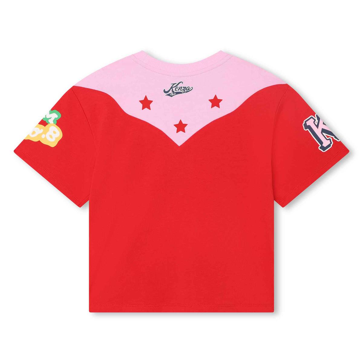 Girls Red Logo Cotton T-Shirt