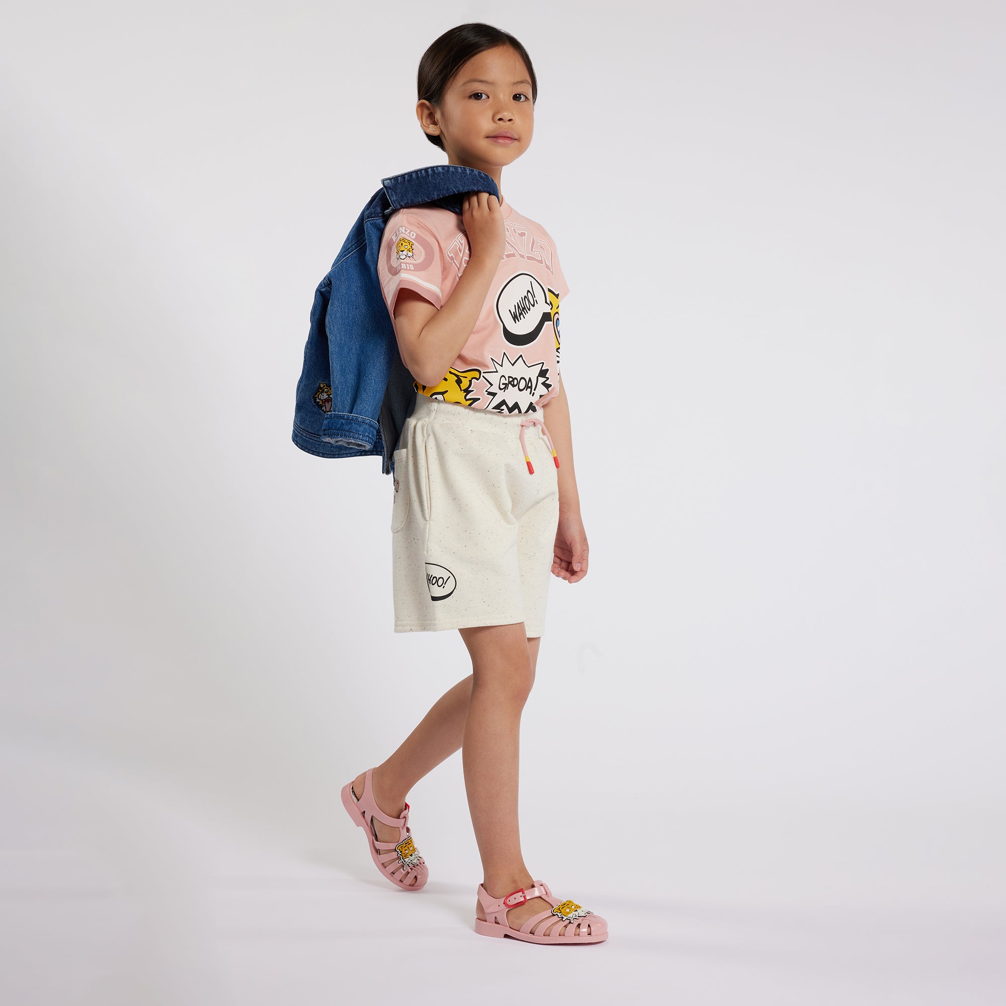 Girls Ivory Cotton Shorts