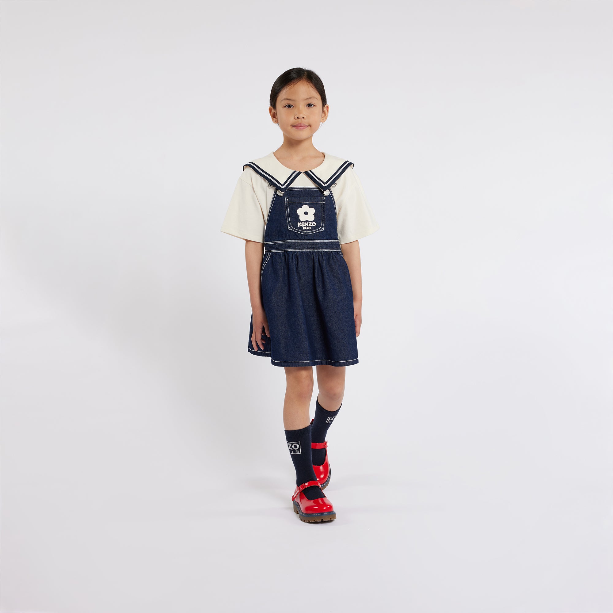 Girls White Cotton T-Shirt
