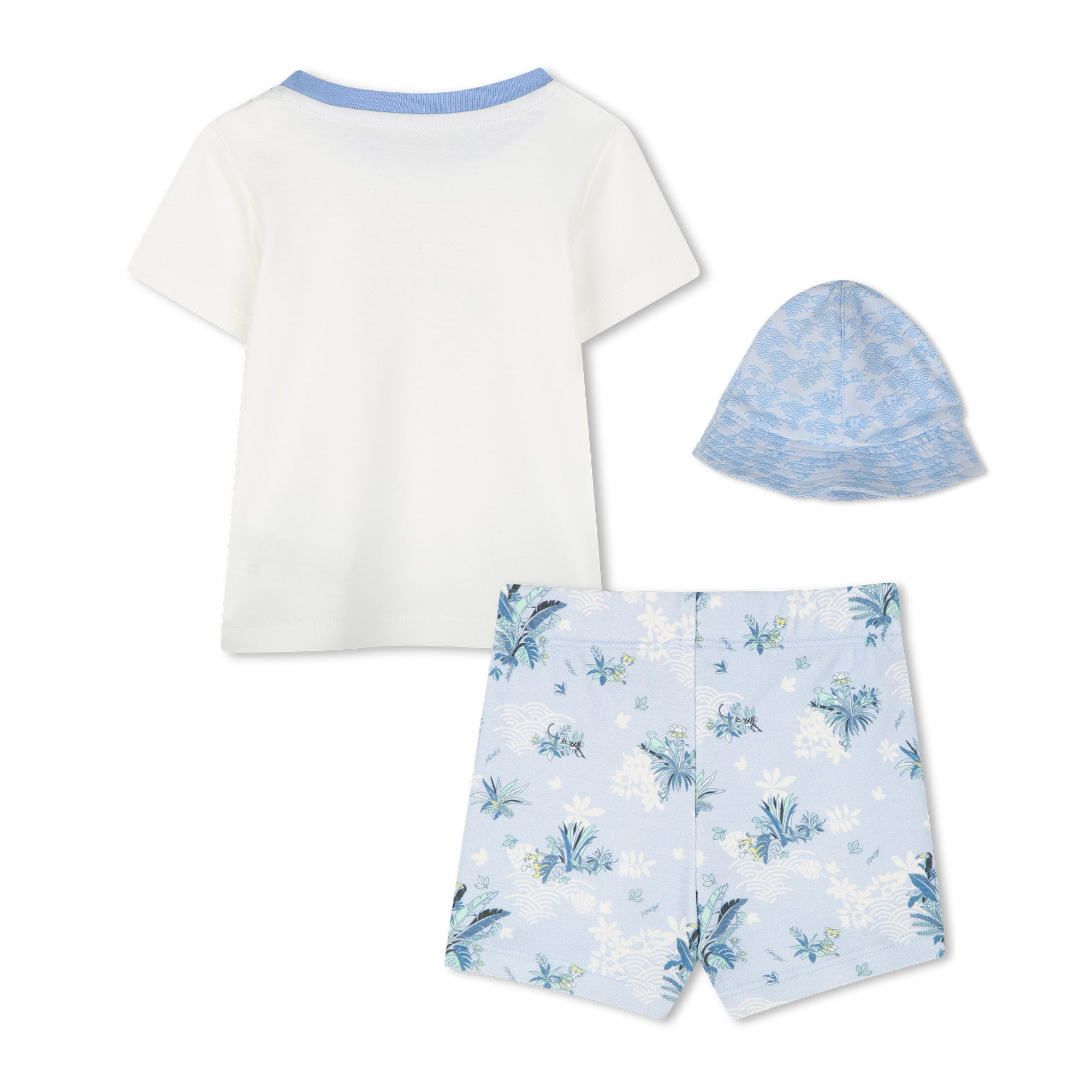 Baby Boys White Printed Cotton Set
