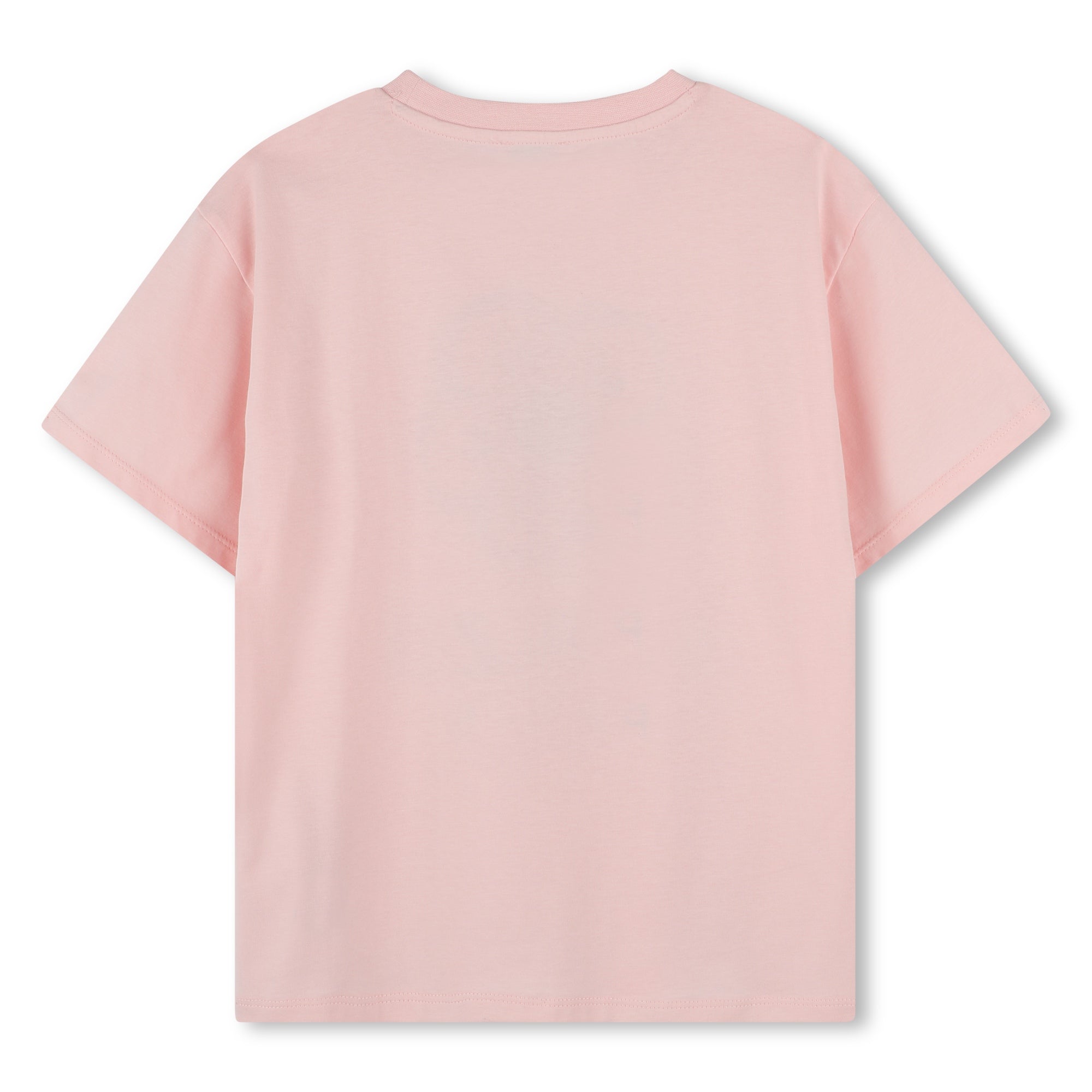 Girls Pink Print Logo Cotton T-Shirt