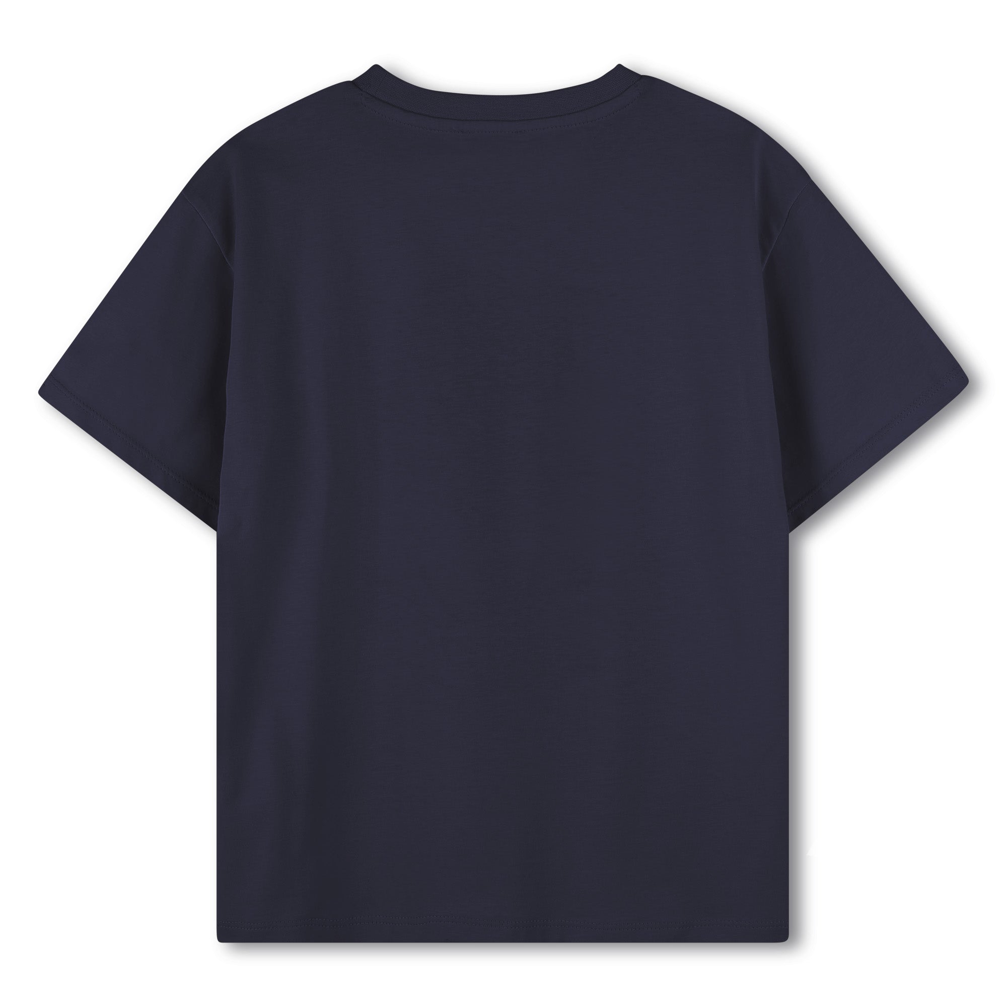 Girls Navy Print Logo Cotton T-Shirt