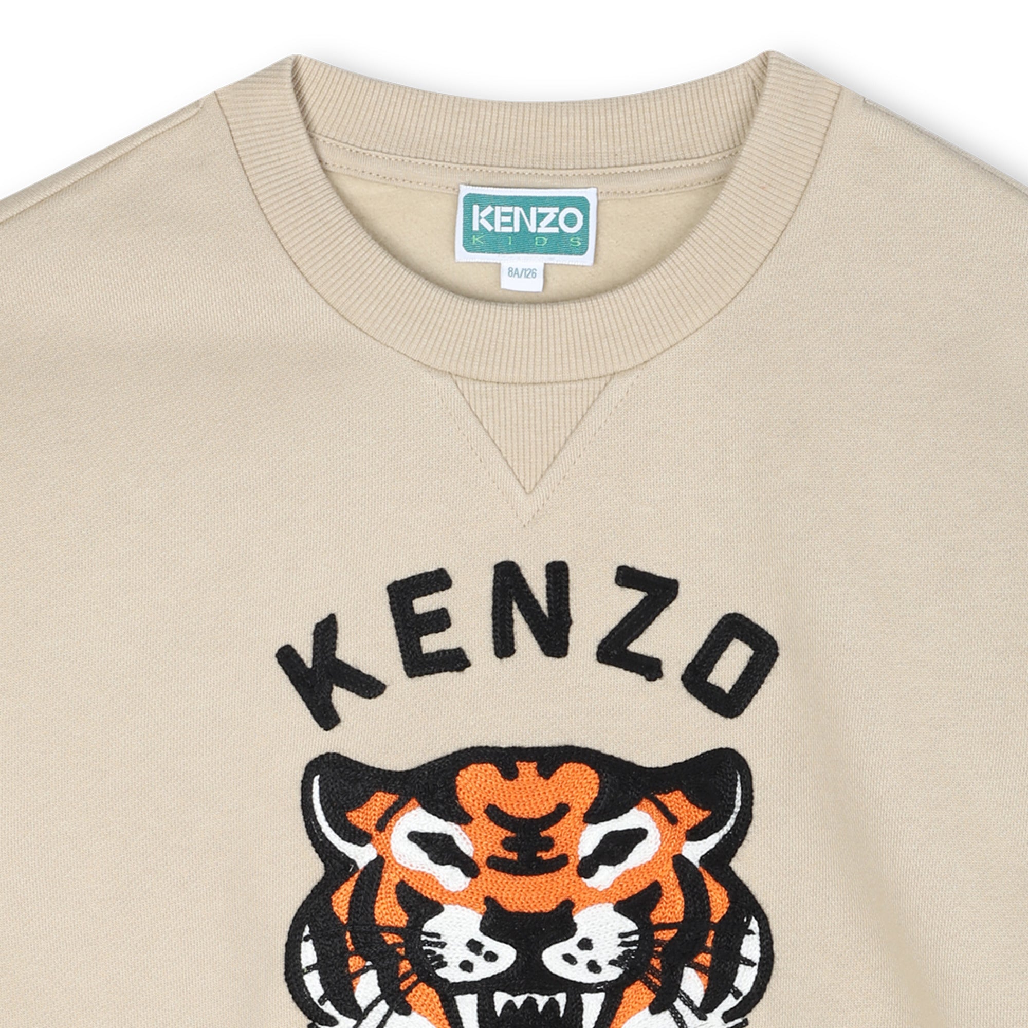Boys Sand Embroidered Tiger Cotton Sweatshirt
