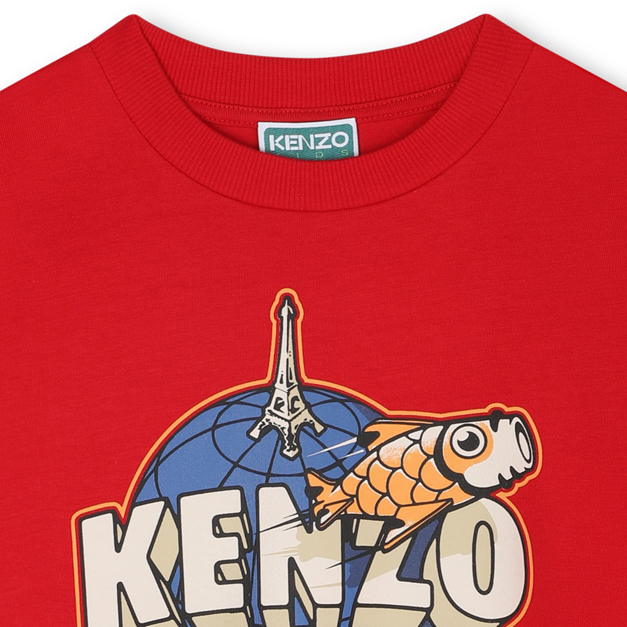 Boys Red Printed Cotton T-Shirt