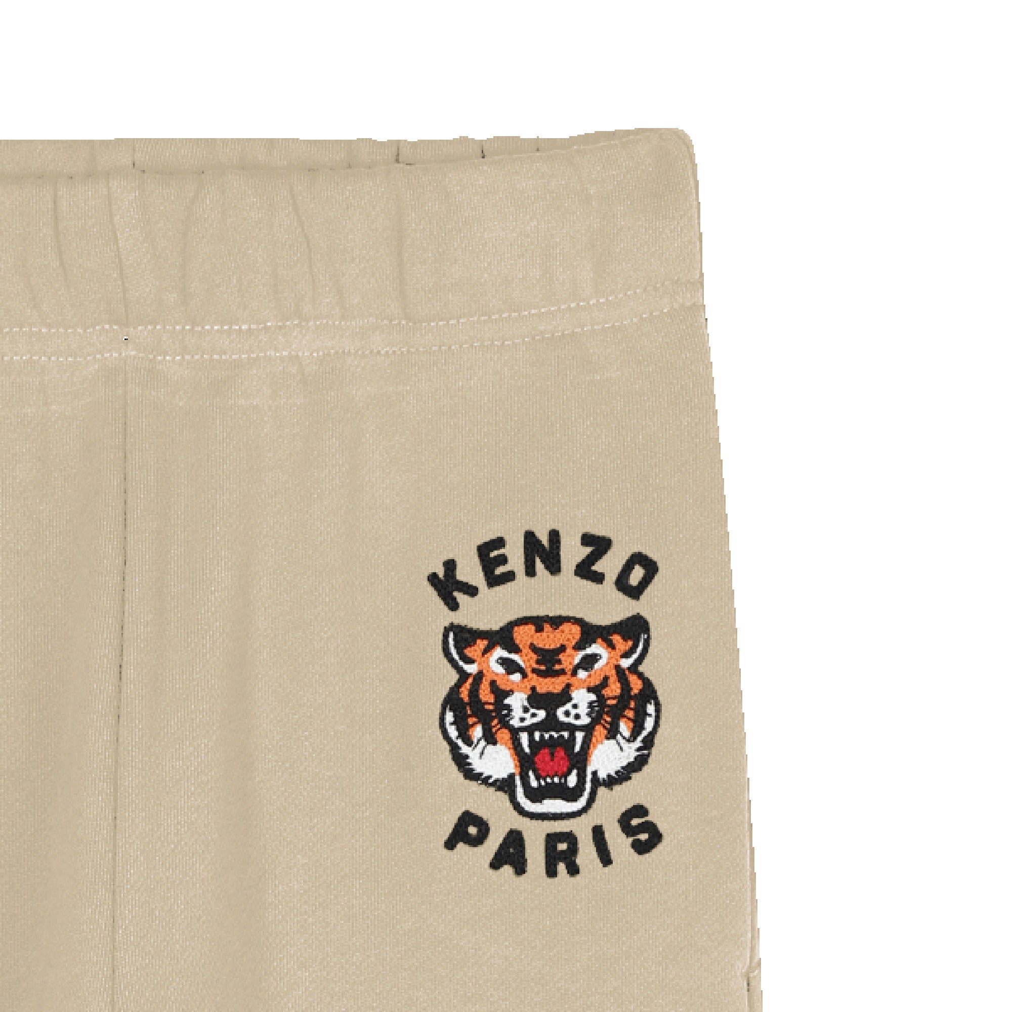 Boys Sand Embroidered Tiger Cotton Trousers