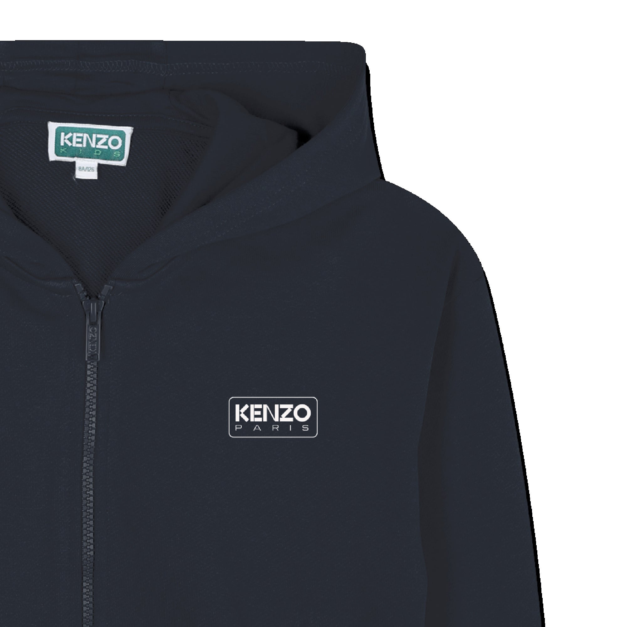 Boys & Girls Dark Blue Cotton Zip-Up Top