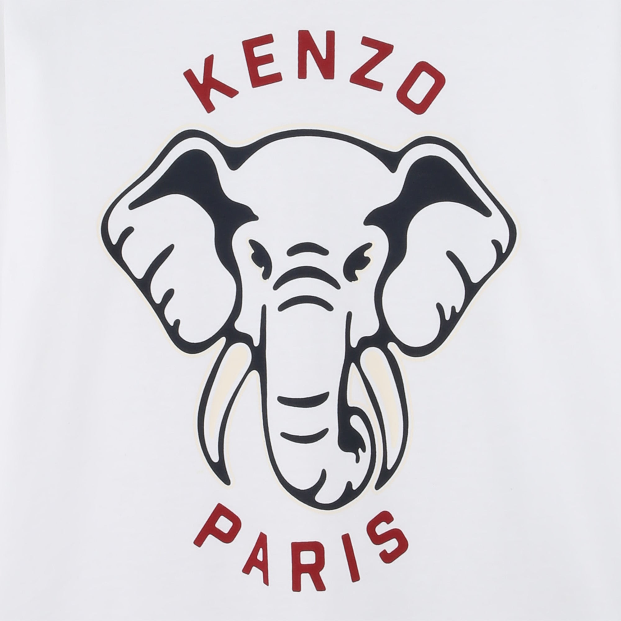 Boys & Girls White Elephant Printed Cotton T-Shirt