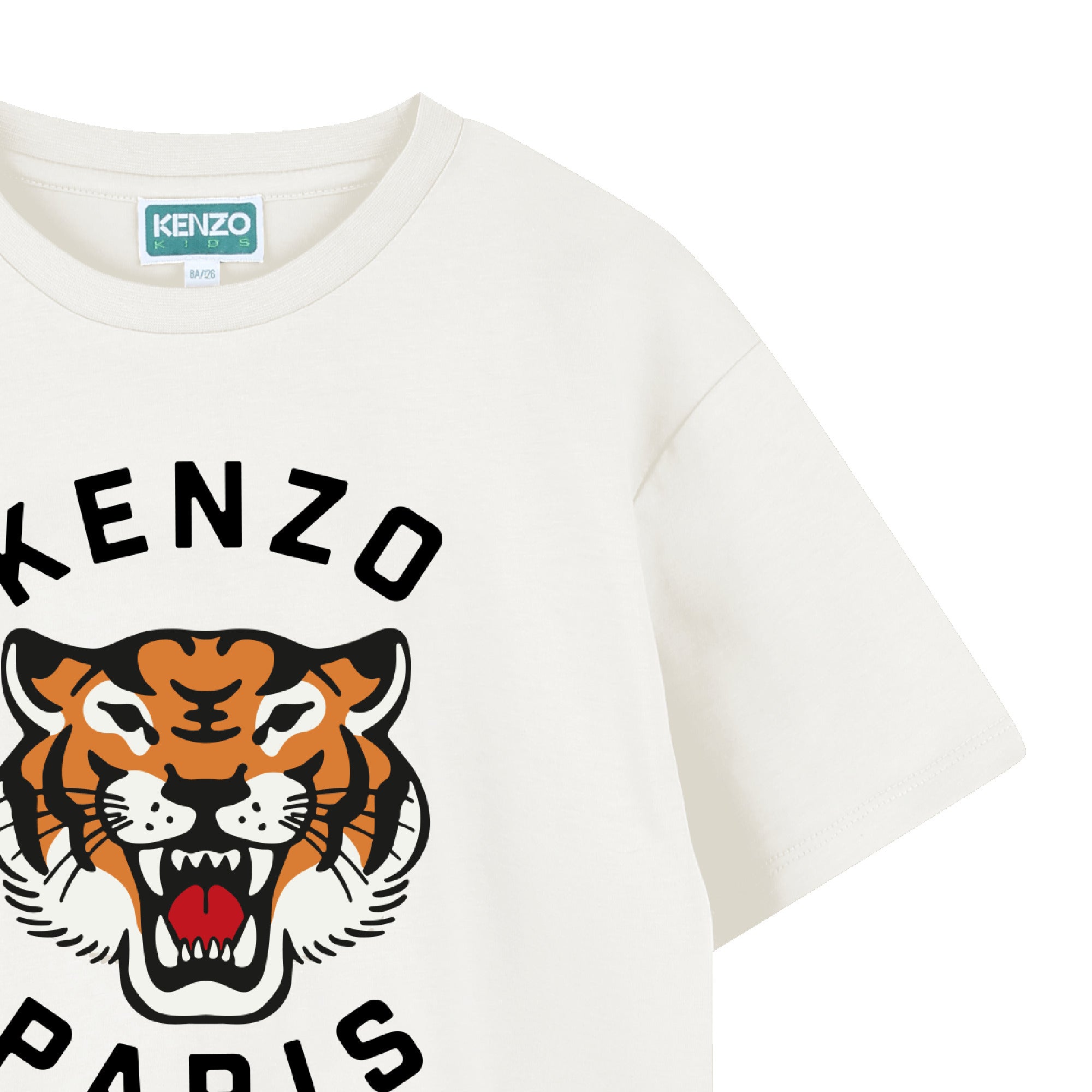 Boys & Girls White Printed Cotton T-Shirt