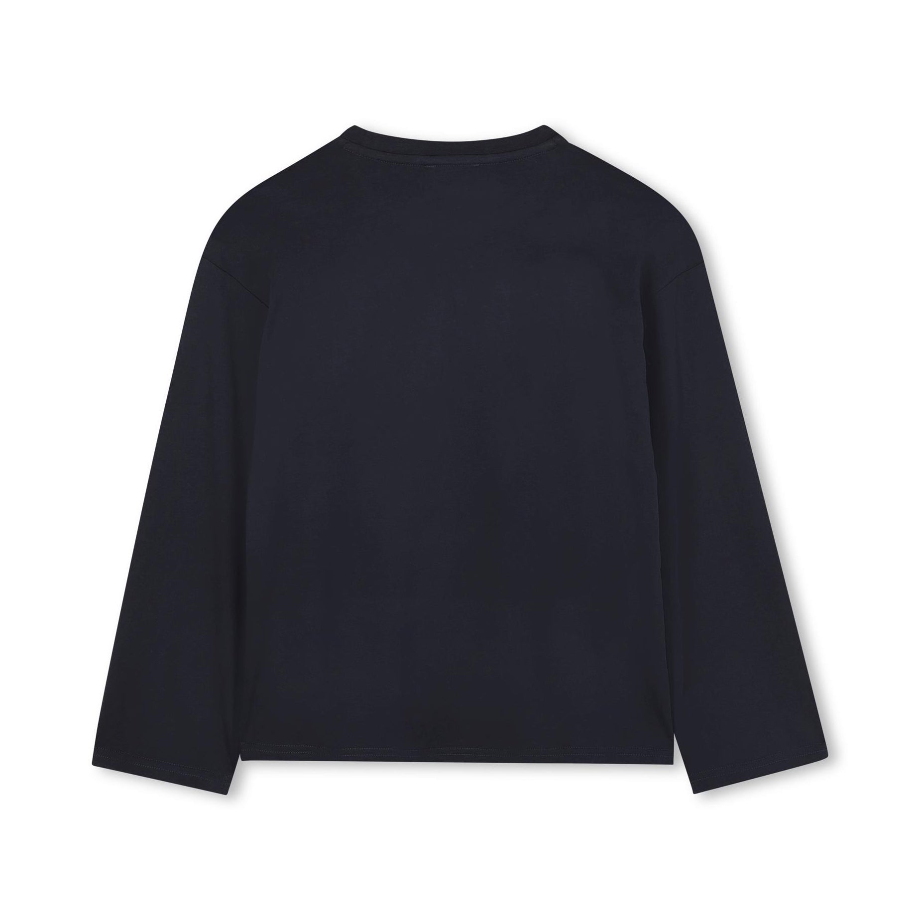 Boys Dark Blue Printed Cotton T-Shirt