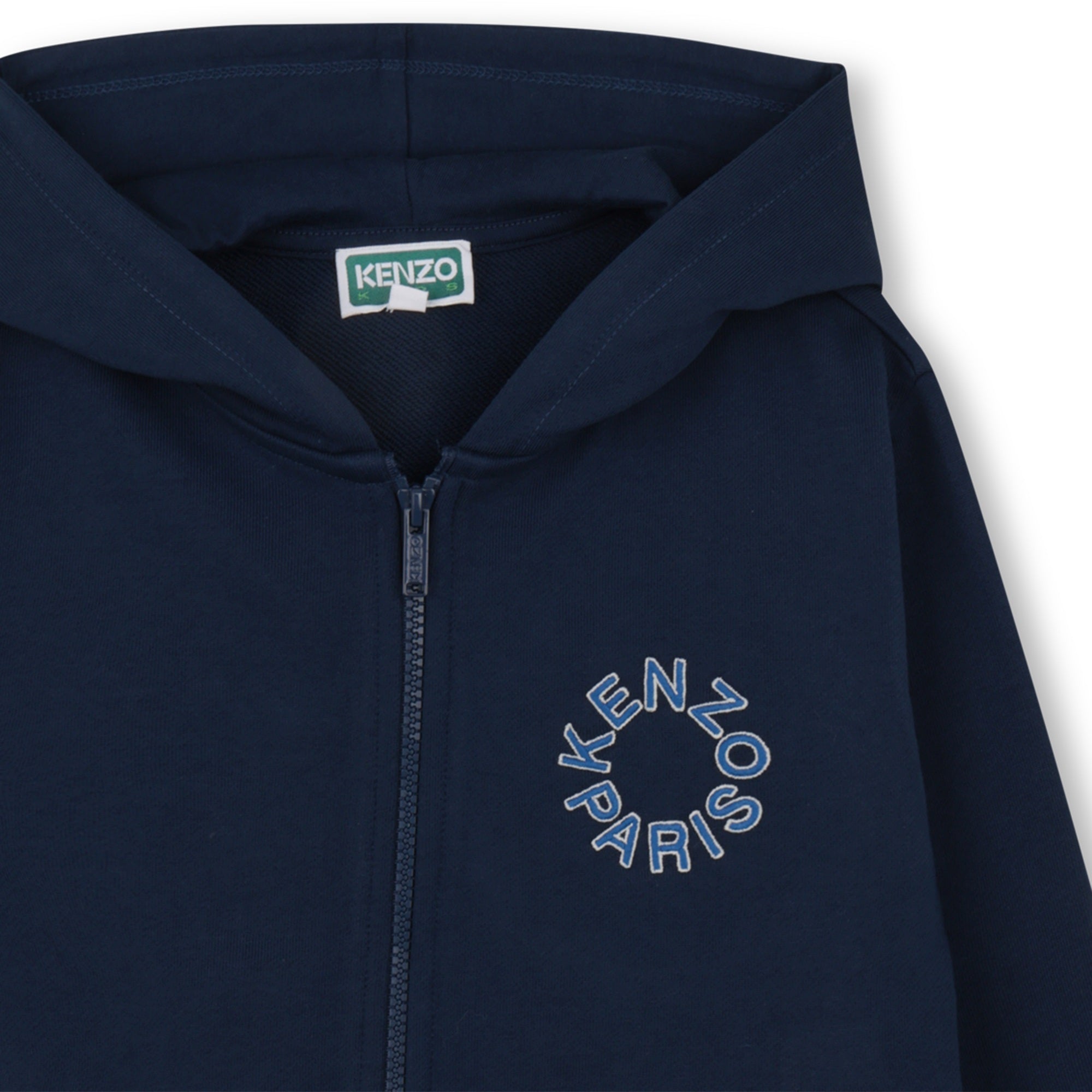 Boys & Girls Blue Cotton Zip-Up Top