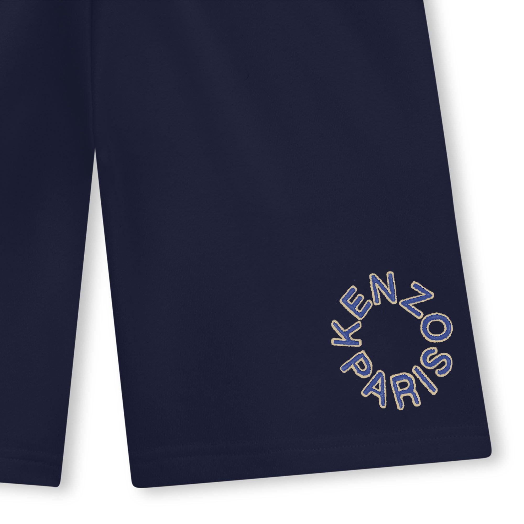Boys & Girls Blue Embroidered Logo Cotton Shorts
