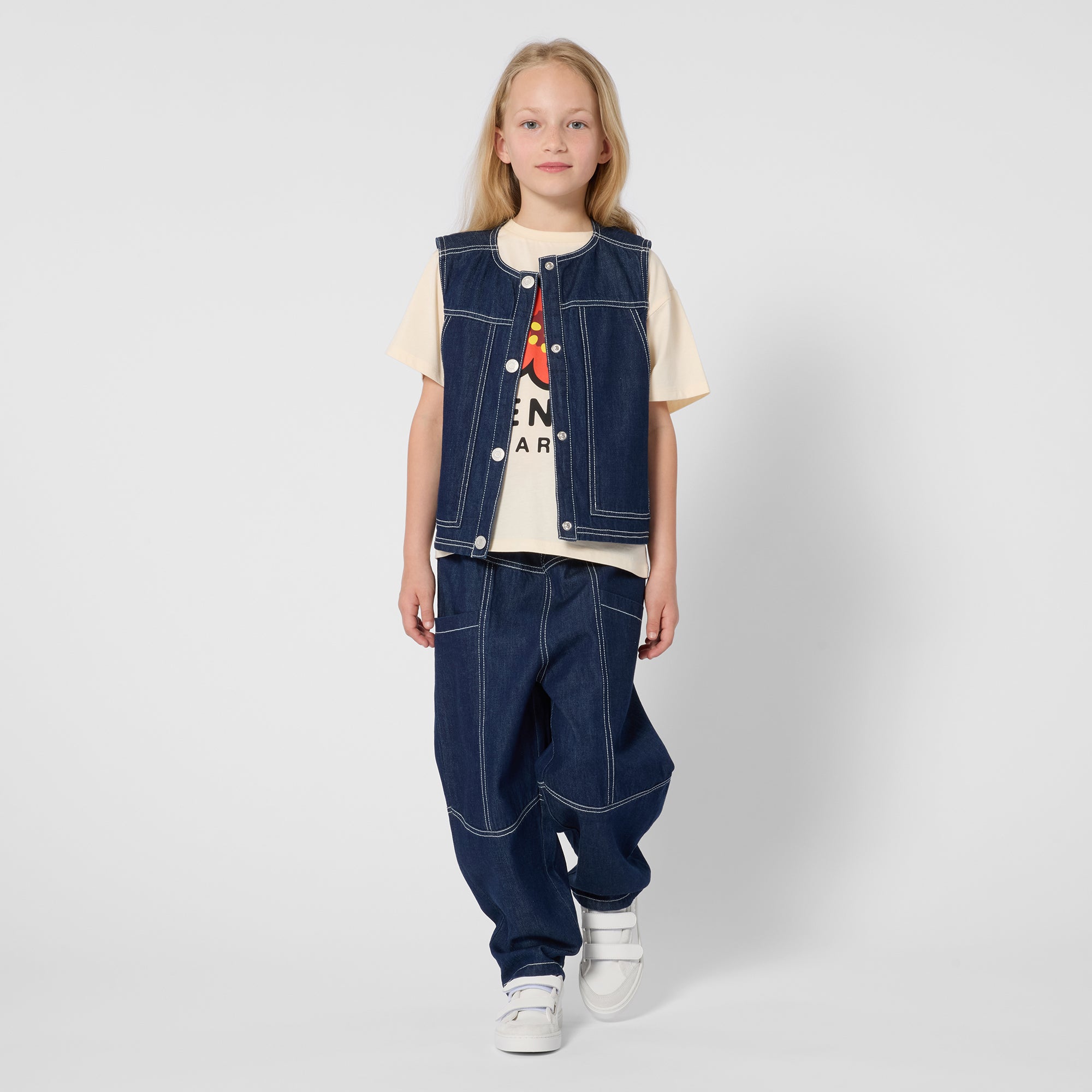 Boys & Girls Light Yellow Printed Cotton T-Shirt