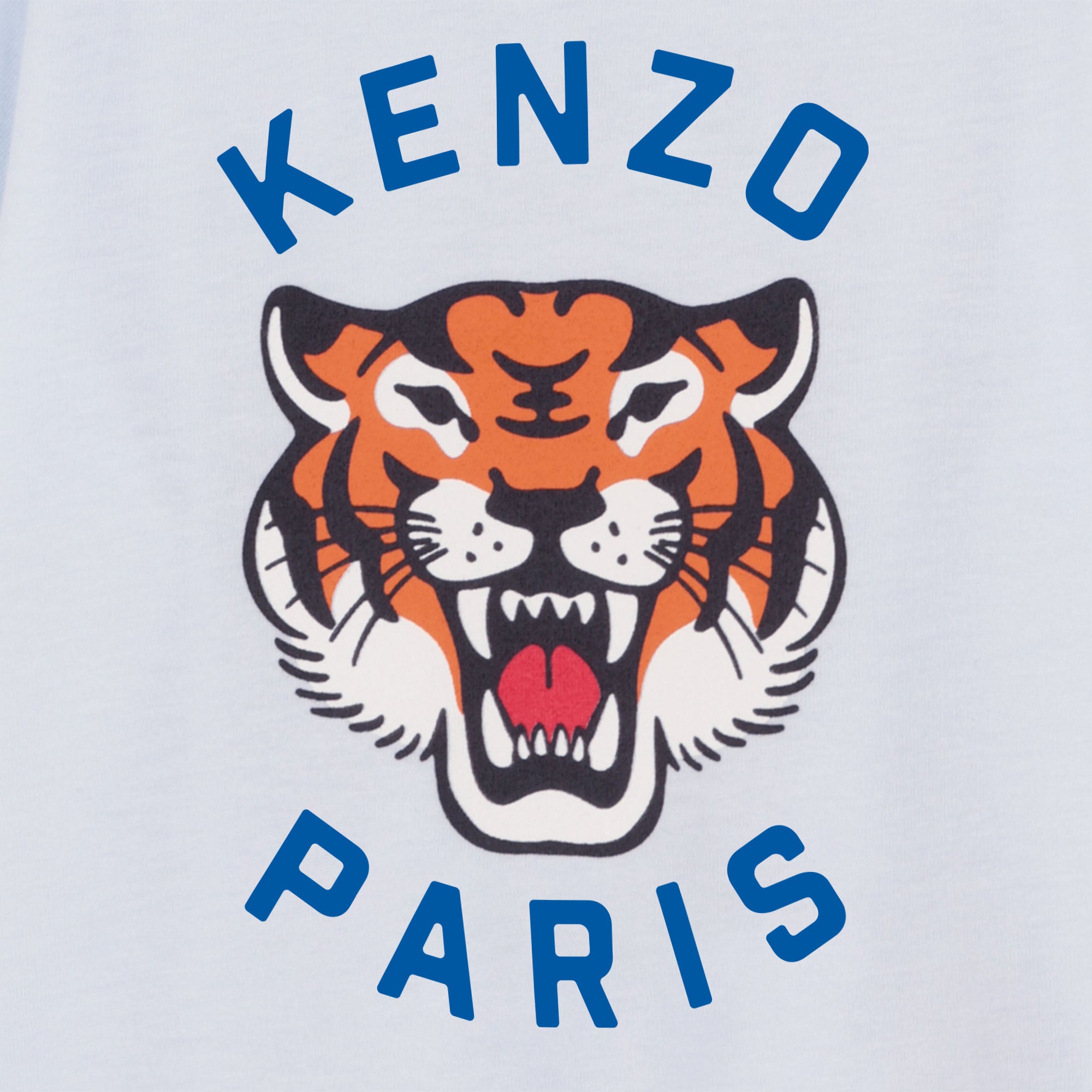 Baby Boys & Girls Light Blue Tiger Printed Cotton T-Shirt