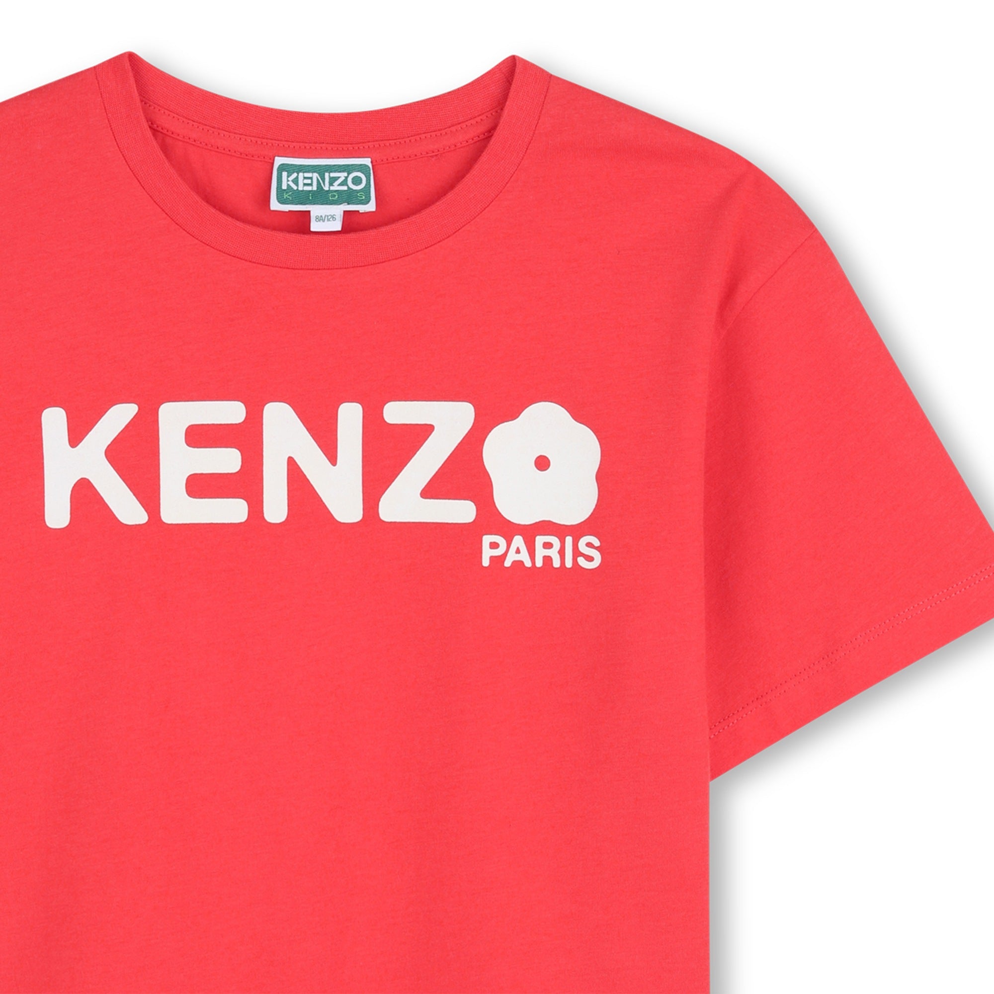 Girls Red Logo Cotton T-Shirt
