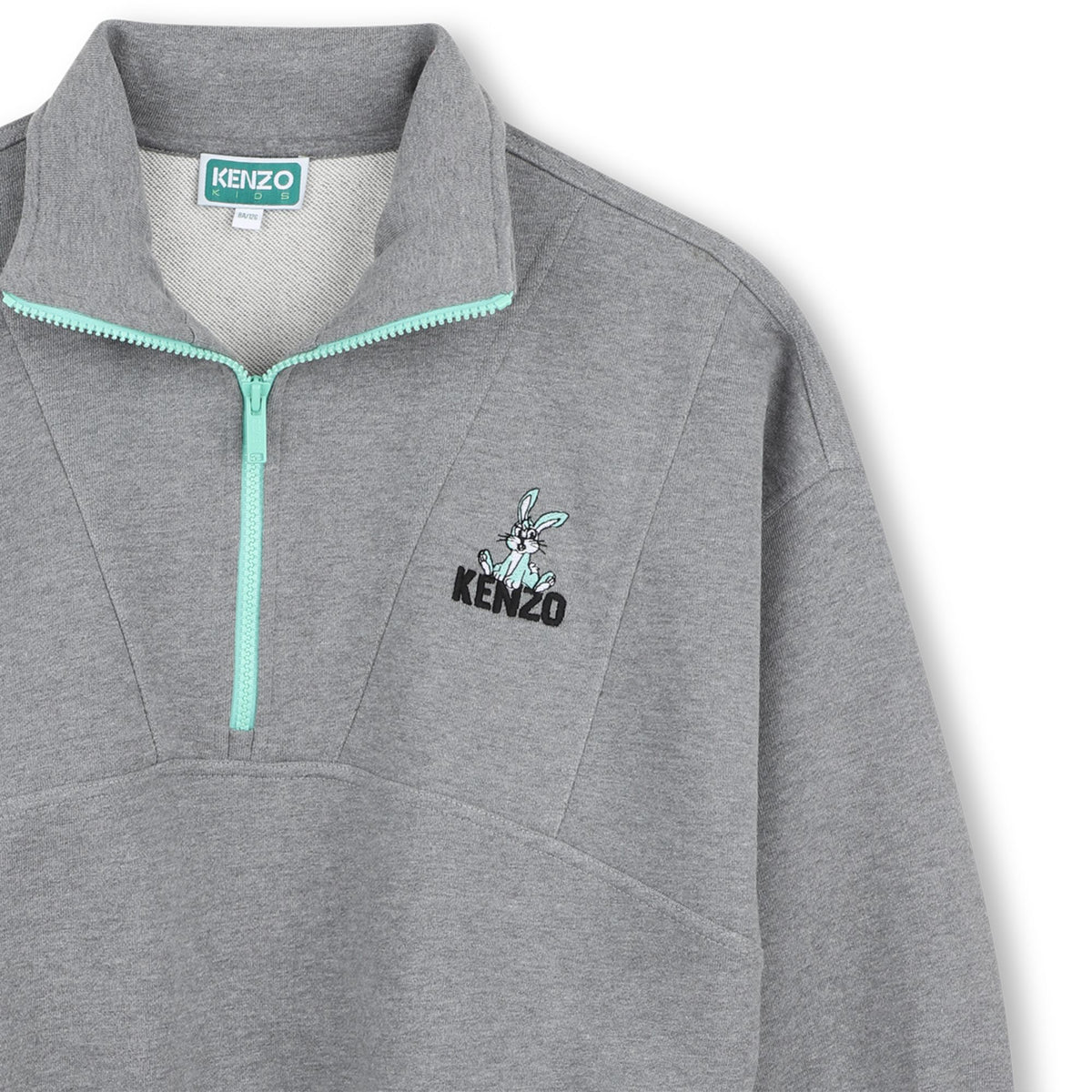 Boys Grey Mock-neck Cotton Sweatshirt