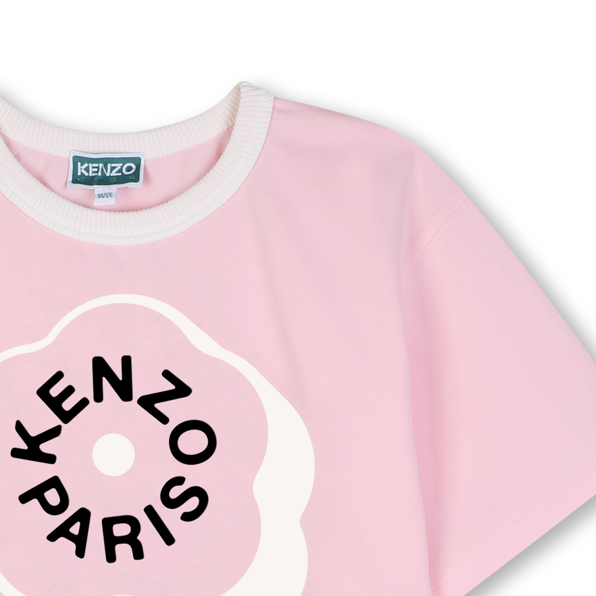 Girls Light Pink Logo Cotton T-Shirt