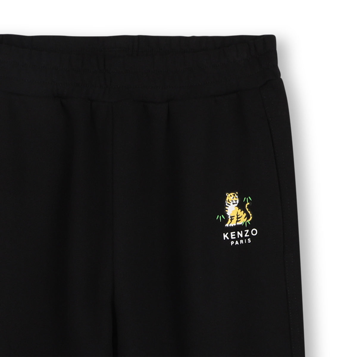 Boys & Girls Black Tiger Printed Cotton Trousers