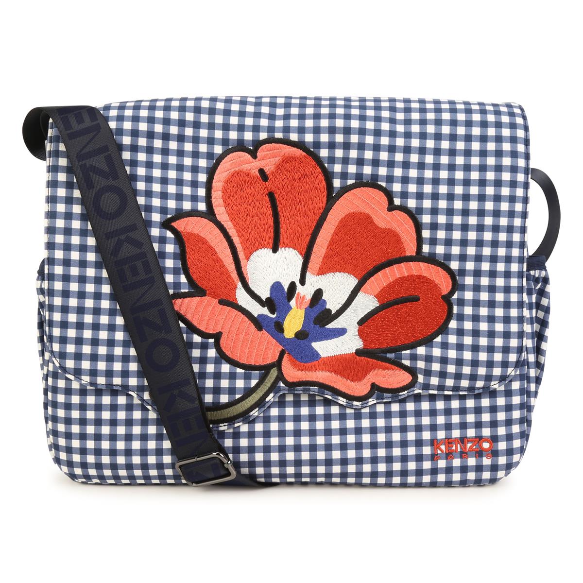 Girls Blue Check Shoulder Bag