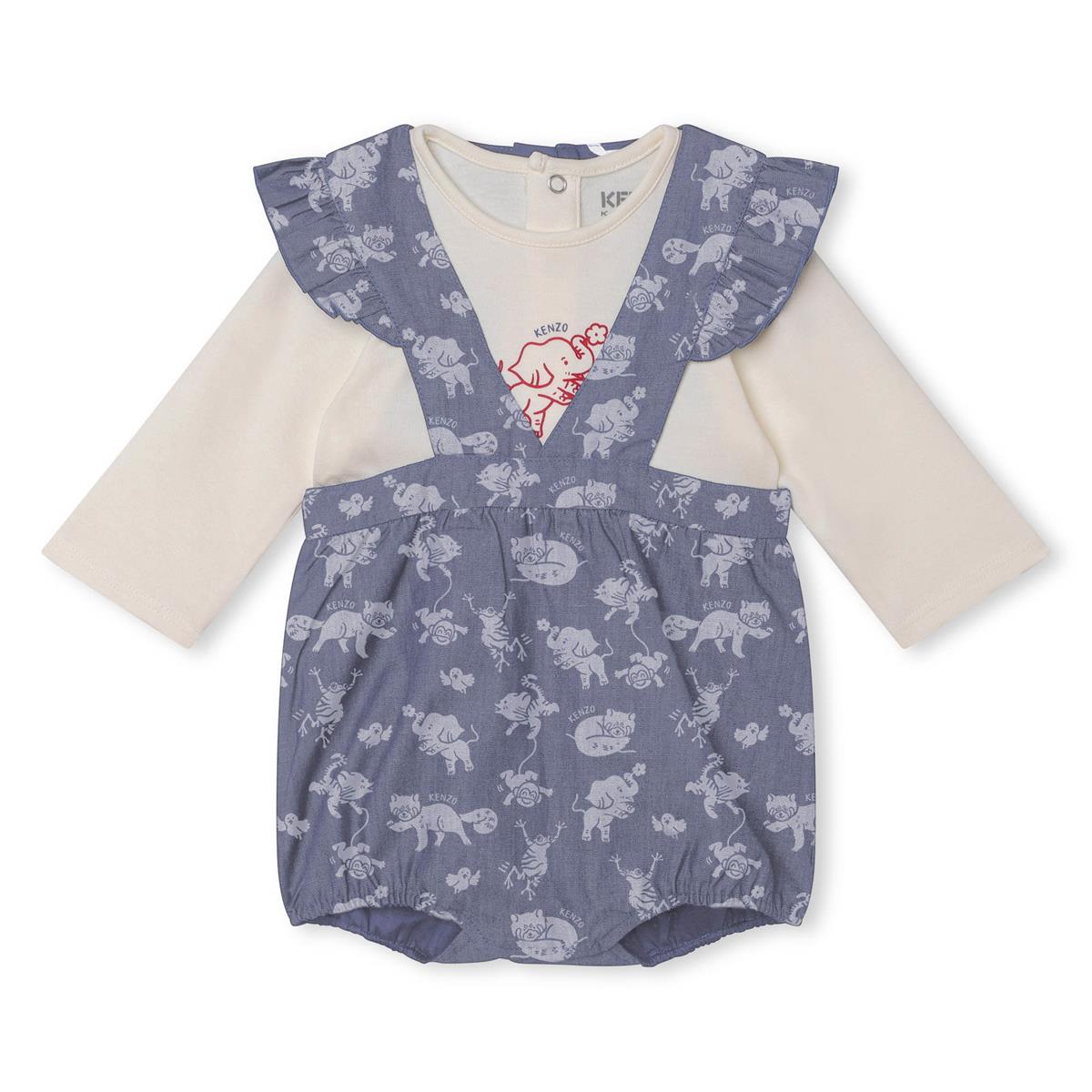 Baby Girls Blue Printed Set