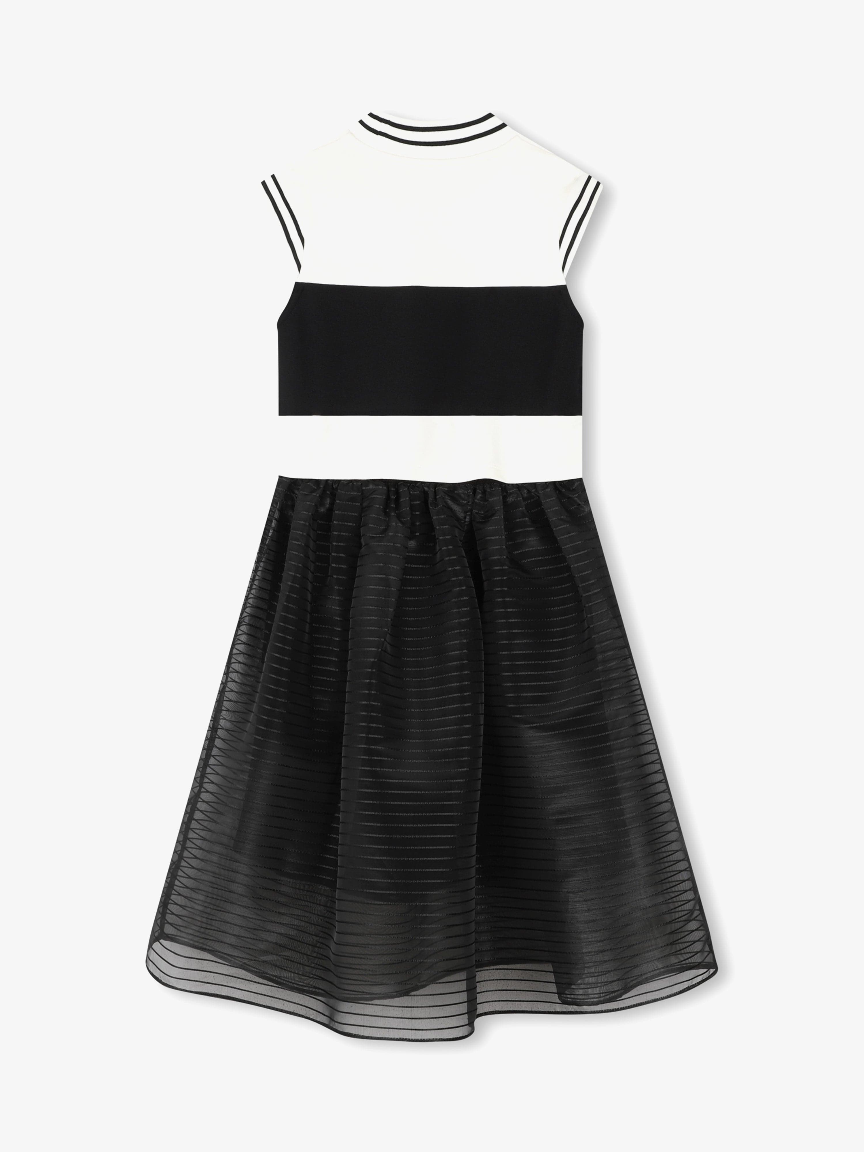 Karl Lagerfeld Girls Mixed Fabric Milano Dress in Multicolour