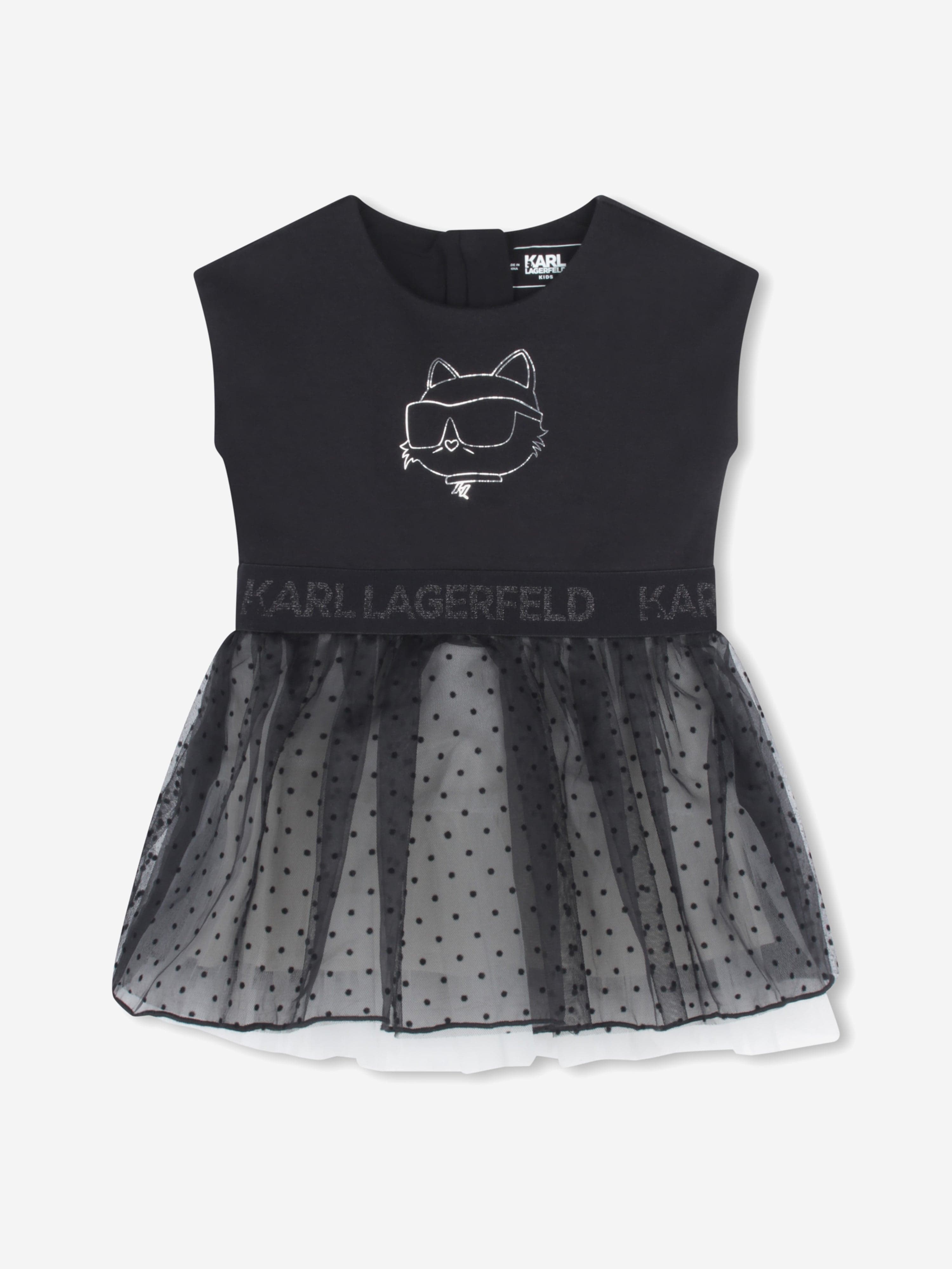 Karl Lagerfeld Baby Girls Choupette Occasion Dress in Black