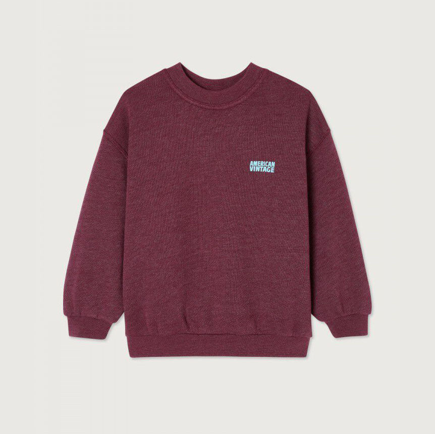 Boys & Girls Wine Red Cotton Sweatshirt
